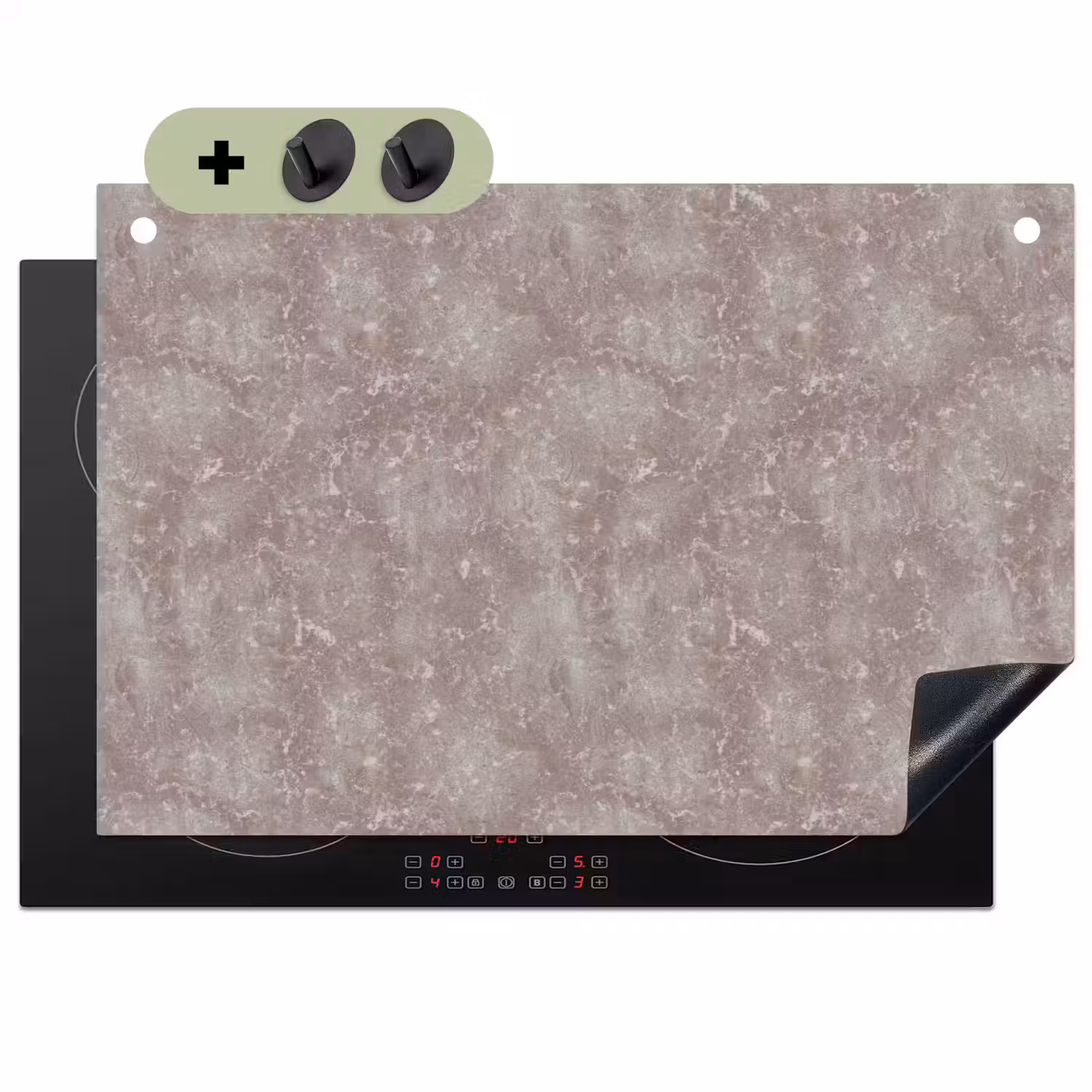 Marmer - Patroon - Mauve Inductie beschemer met haakjes klein 777 -3d