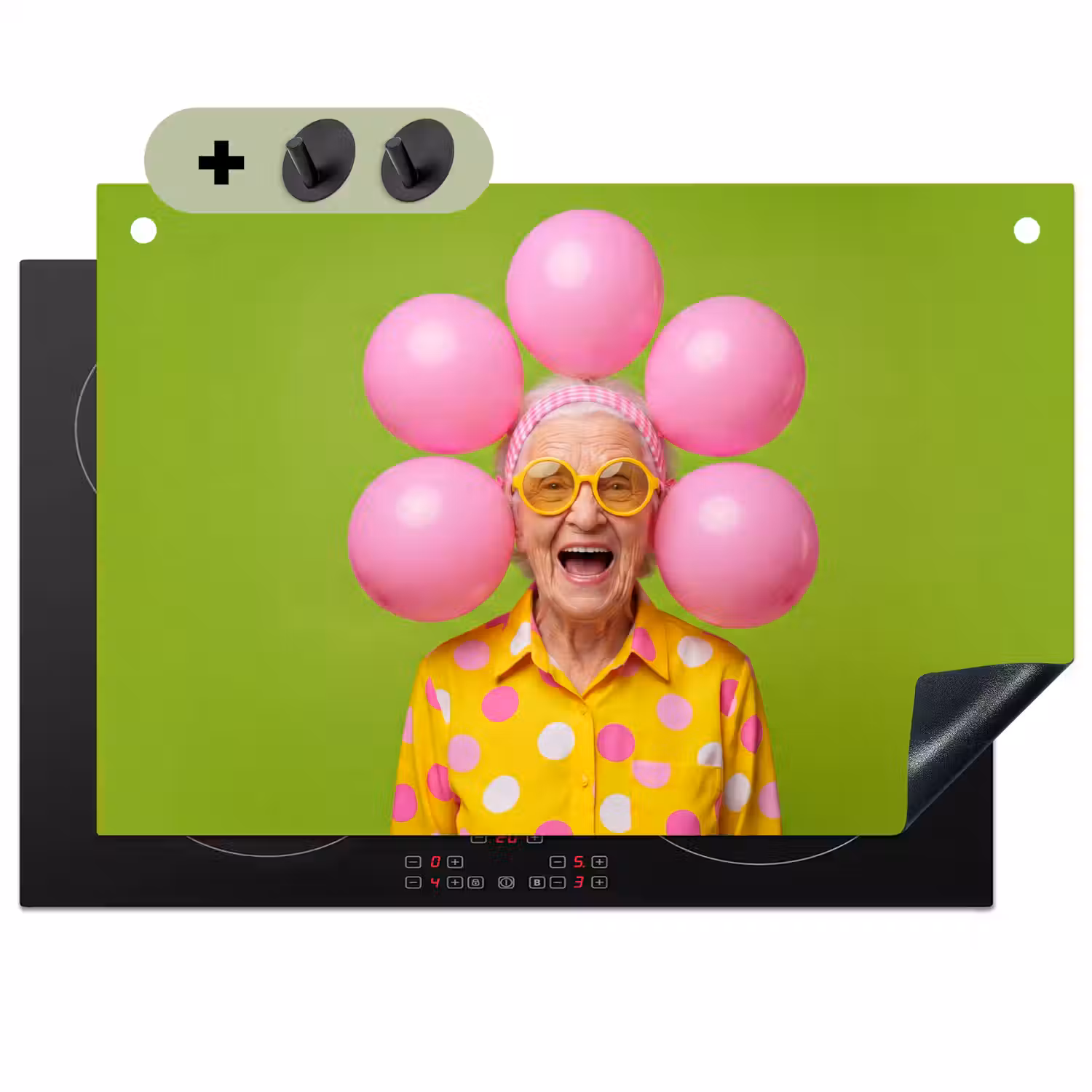 Mens - Ballonnen - Feest - Kleurrijk - Roze Inductie beschemer met haakjes klein -3d