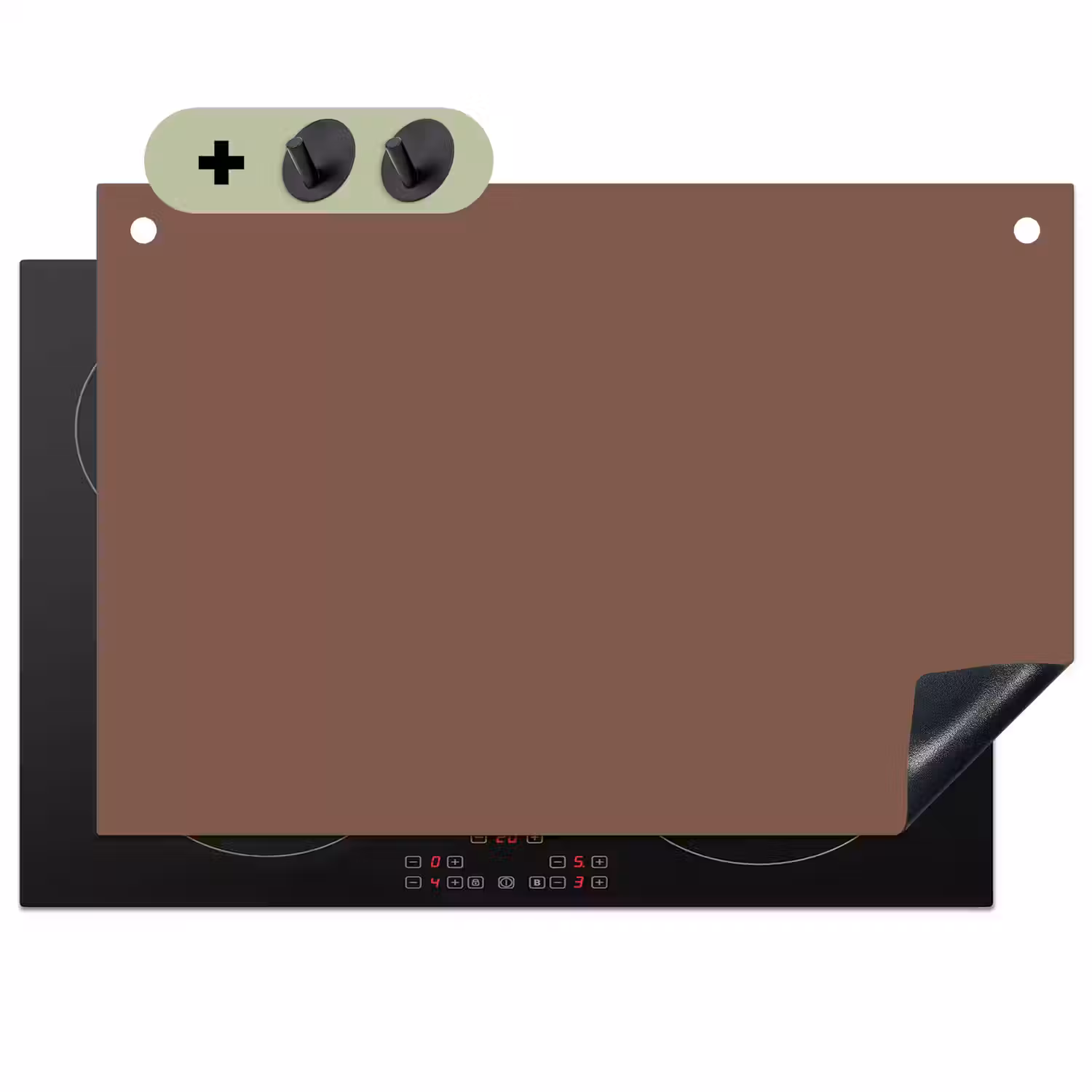 Muted - Chestnut - Bruin Inductie beschemer met haakjes klein 777 -3d