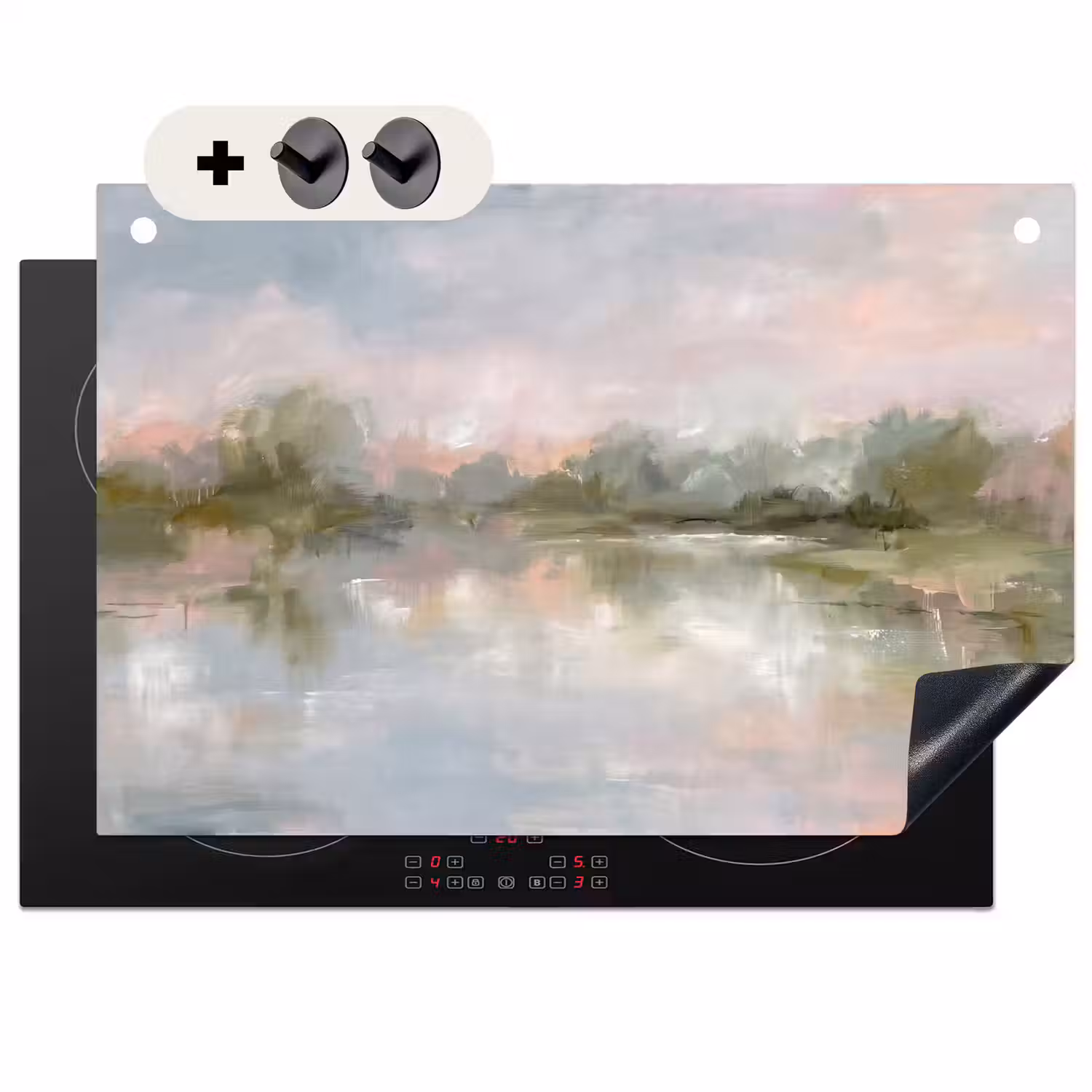 Natuur - Landschap - Abstract - Water - Groen Inductie beschemer met haakjes klein -3d