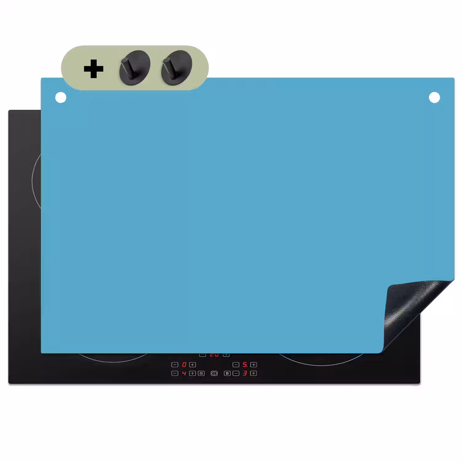 Ocean - Teal - Blauw Inductie beschemer met haakjes klein 777 -3d