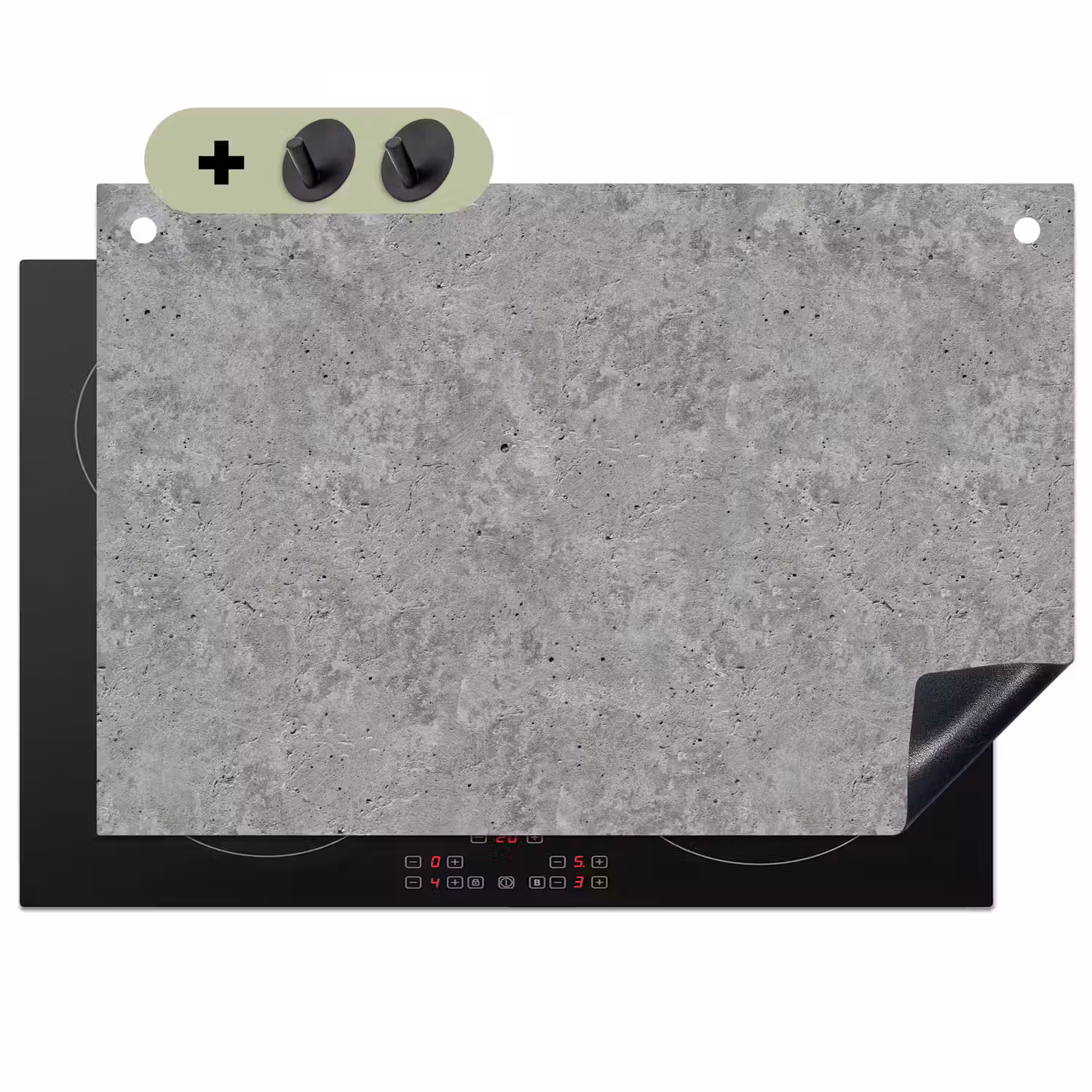 Patroon - Cement - Beton Inductie beschemer met haakjes klein 777 -3d