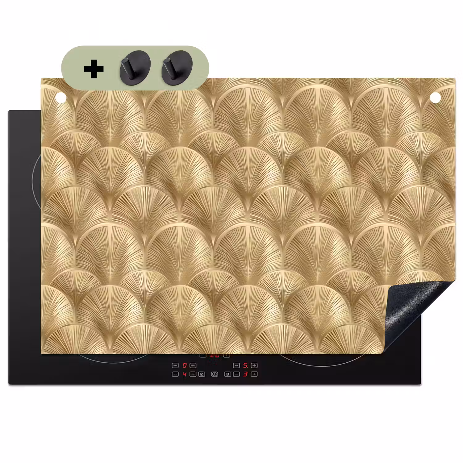 Patroon - Waaier - Goud Inductie beschemer met haakjes klein 777 -3d