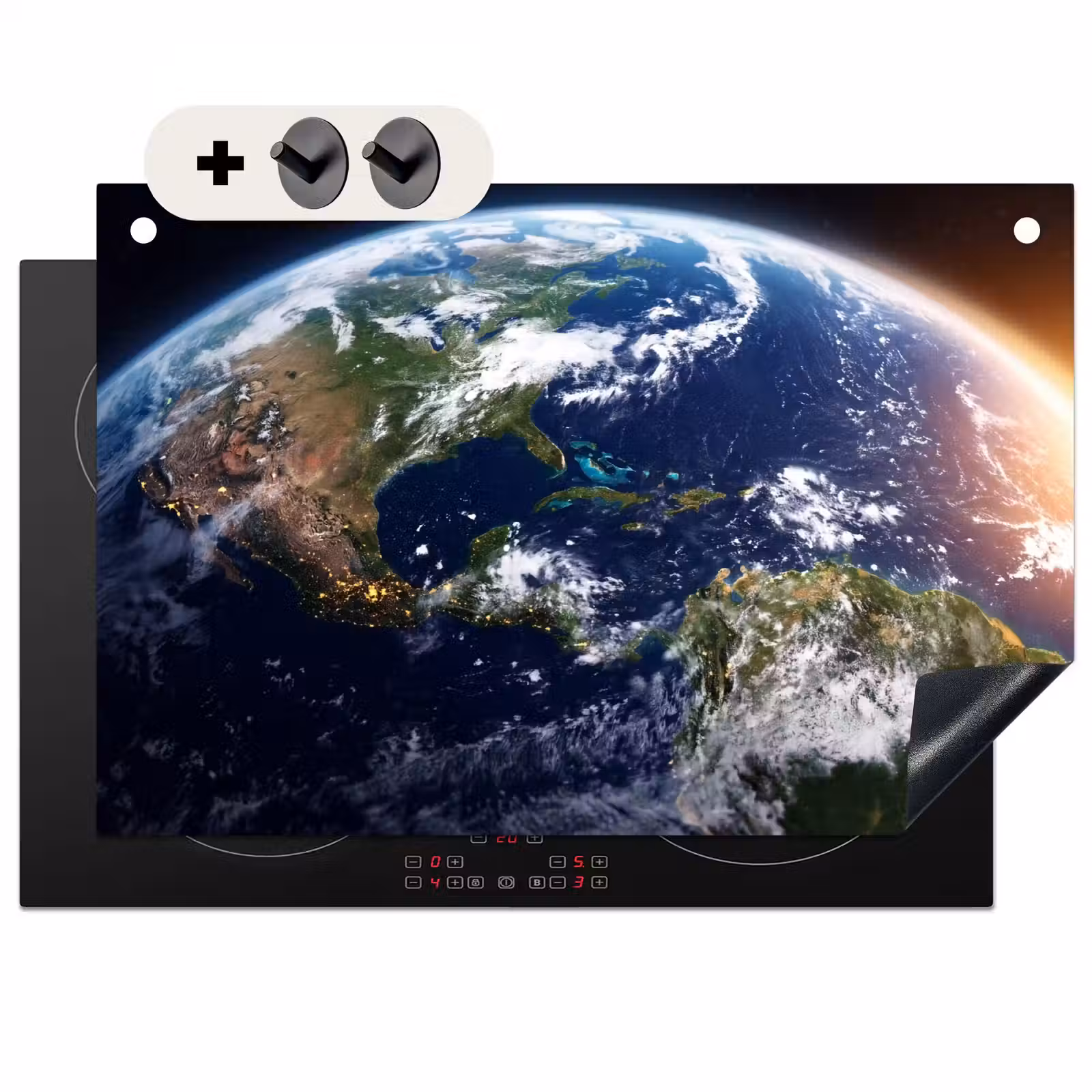 Inductiebeschermer & spatscherm (2in1) - Planeet - Ruimte - Kosmos - Planeet - Ruimte - Kosmos Inductie beschemer met haakjes klein