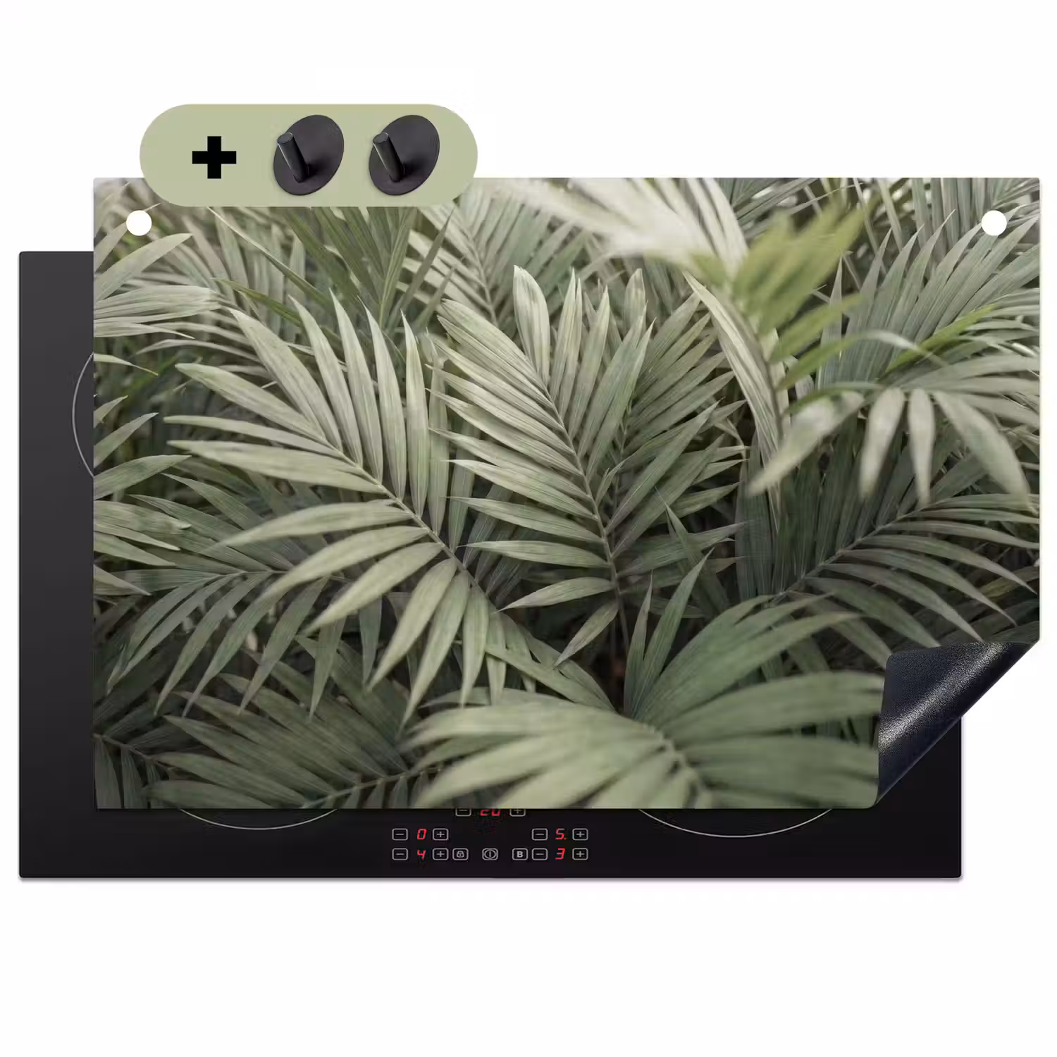 Plant - Palmbladeren - Natuur - Groen Inductie beschemer met haakjes klein -3d