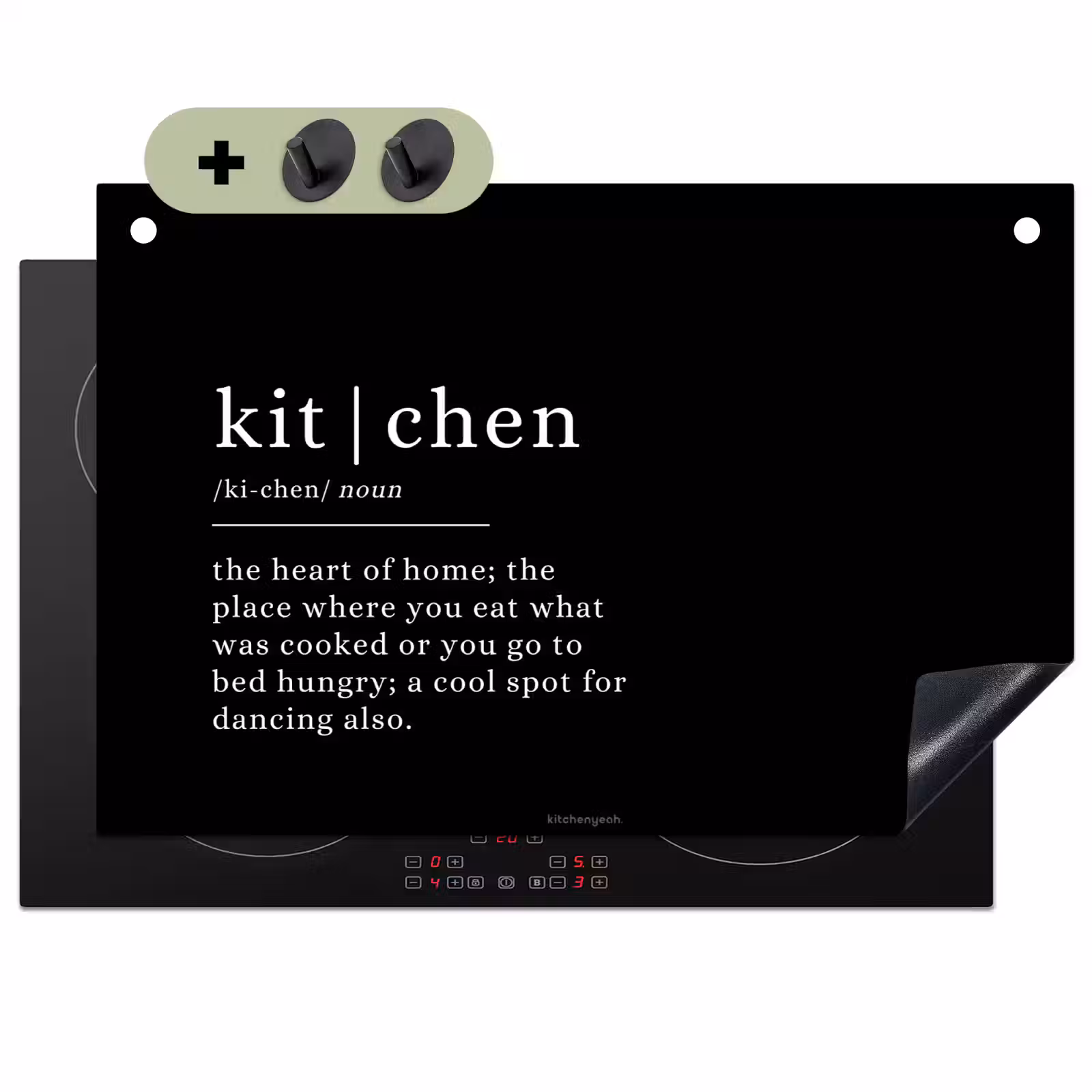 Inductiebeschermer & spatscherm (2in1) - Quote - Zwart - Definitie keuken - Quote - Zwart - Definitie keuken Inductie beschemer met haakjes klein