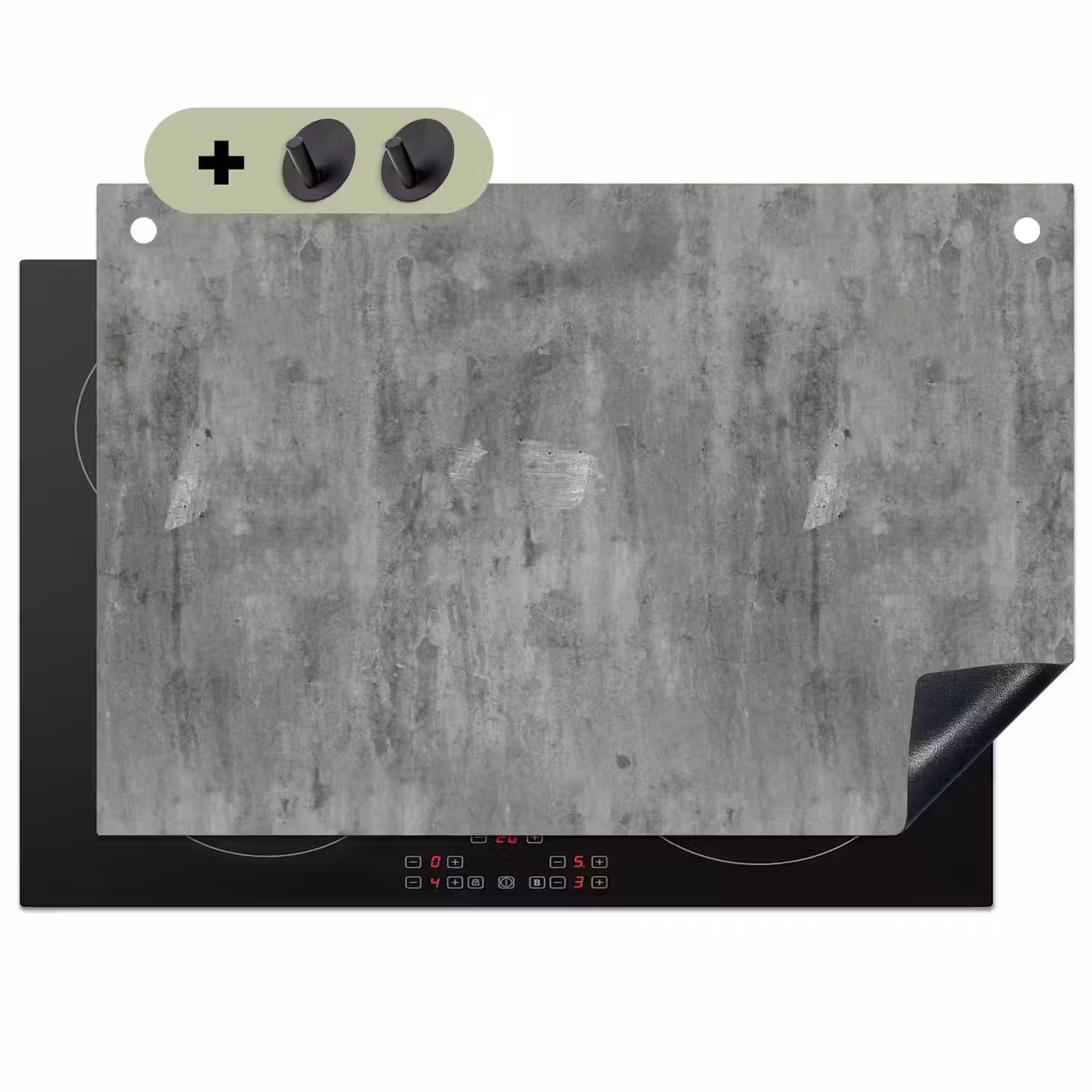 Roest - Beton - Patroon Inductie beschemer met haakjes klein 777 -3d