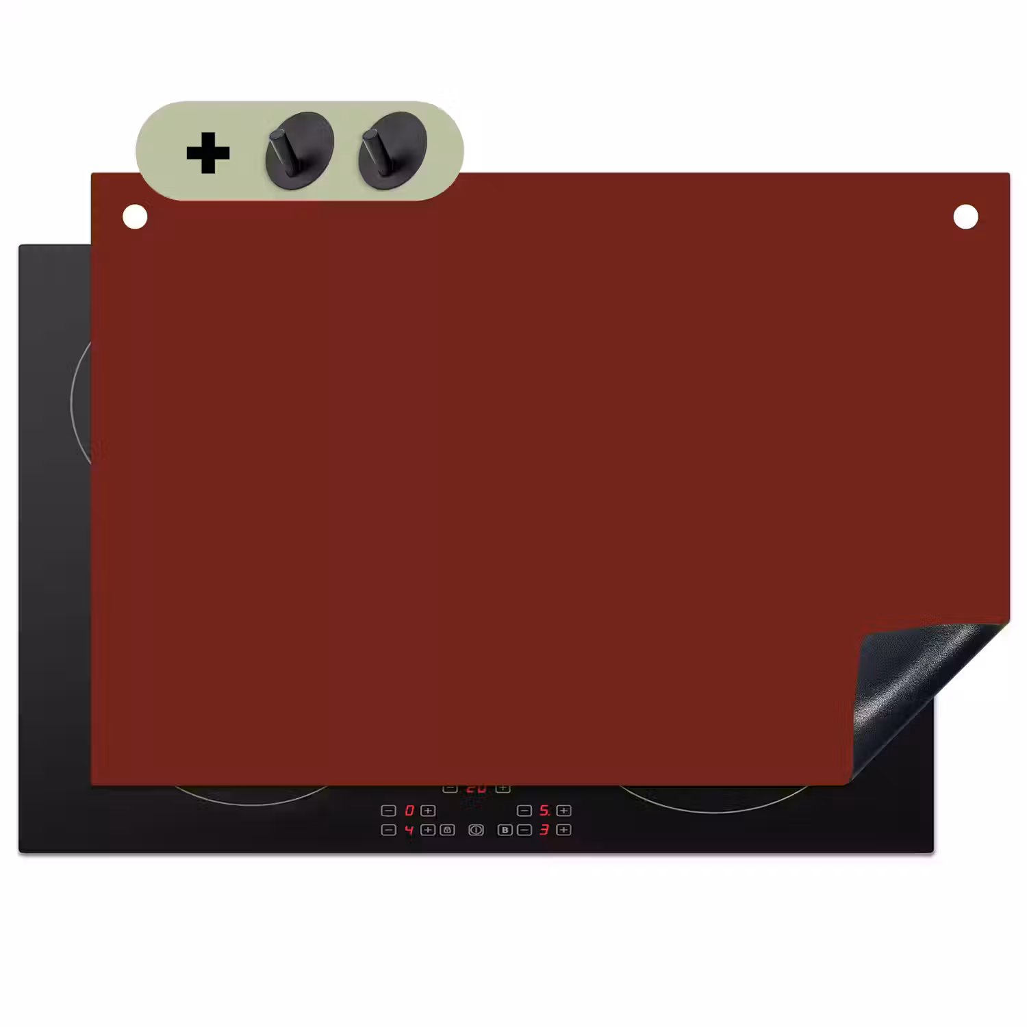 Rustic - Terracotta - Rood Inductie beschemer met haakjes klein 777 -3d