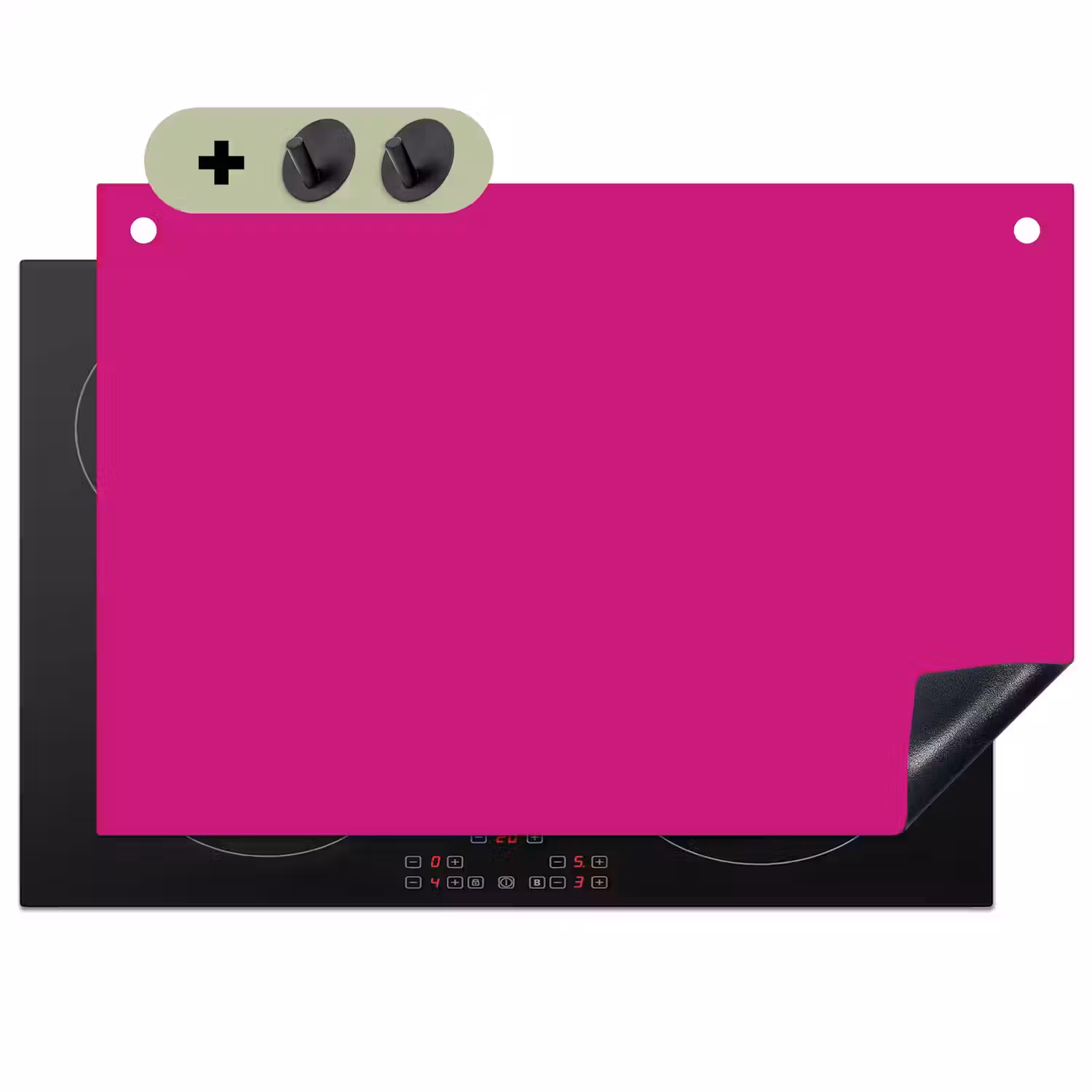 Velvet - Magenta - Roze Inductie beschemer met haakjes klein 777 -3d
