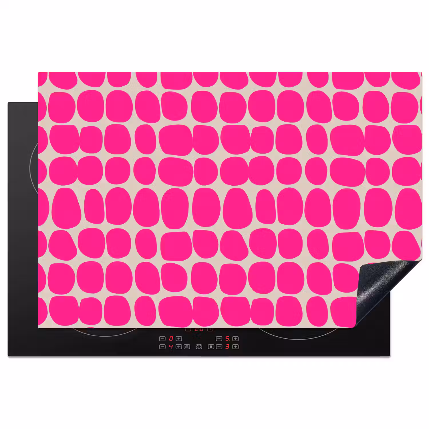 Stippen - Patroon - Roze Inductie beschermer vinyl 3mm klein 276 -3d