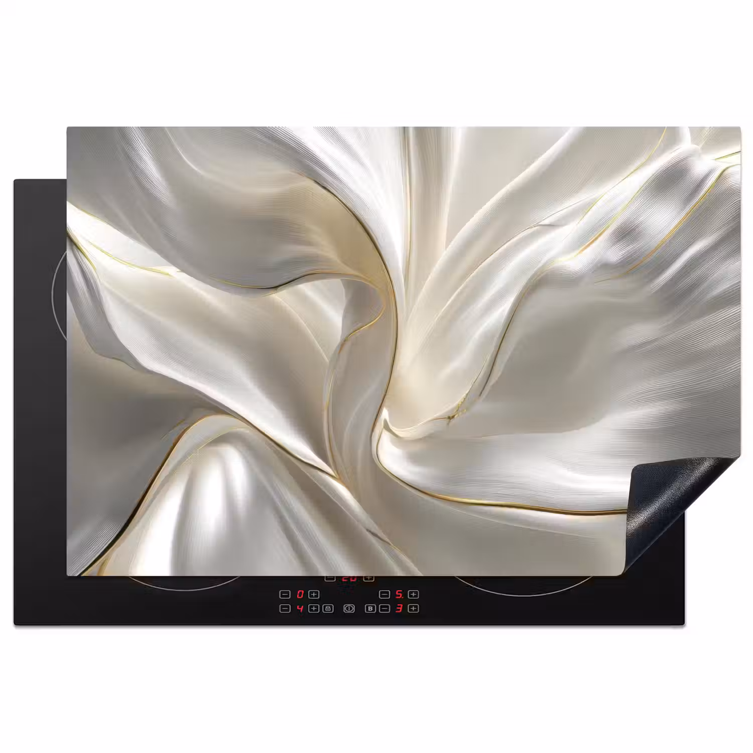Stof - Plooien - Goud Inductie beschermer vinyl 3mm klein -3d