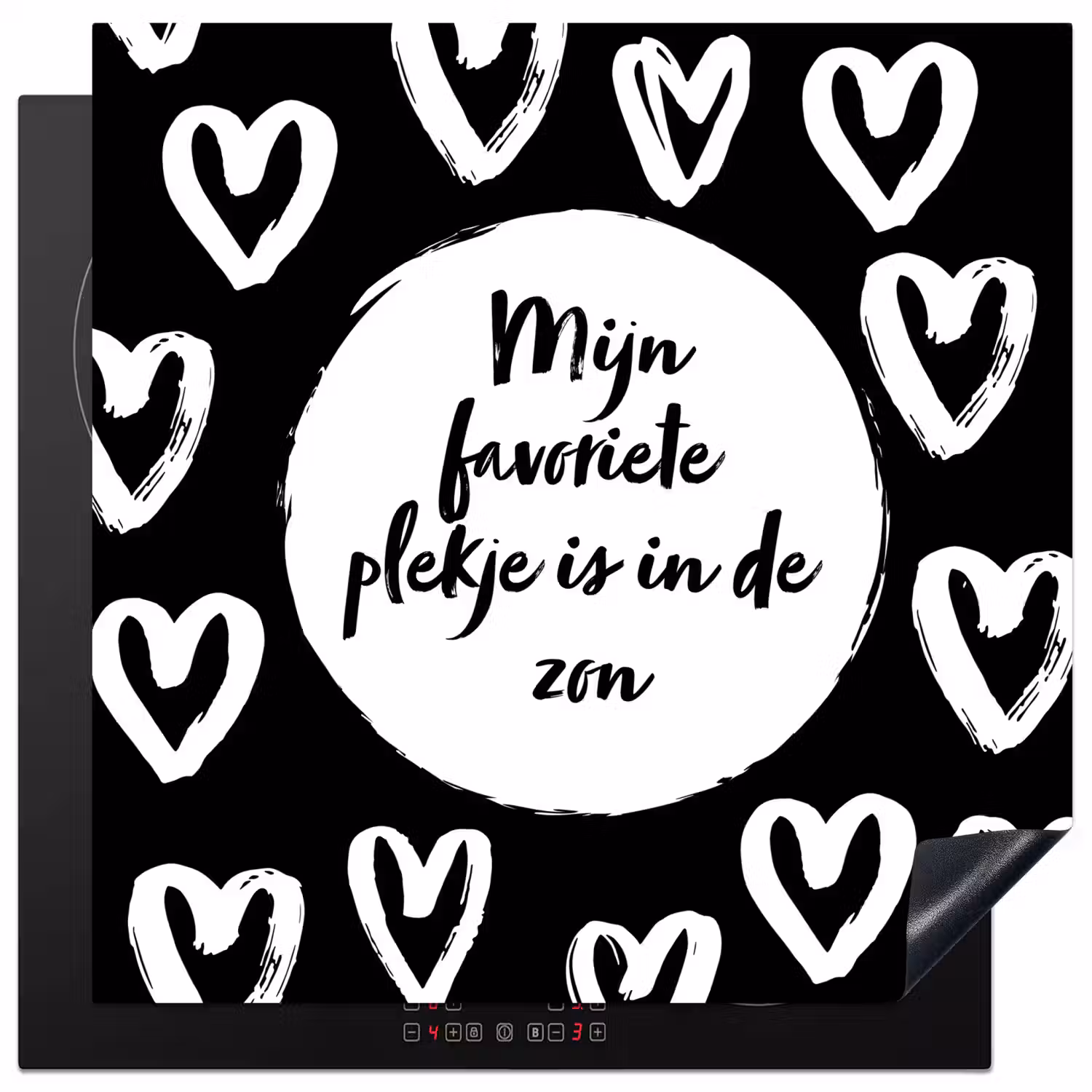 Tekst - Mijn favoriete plekje is in de zon - Quotes - Zomer - Zon Inductie beschermer vinyl 3mm middel -3d