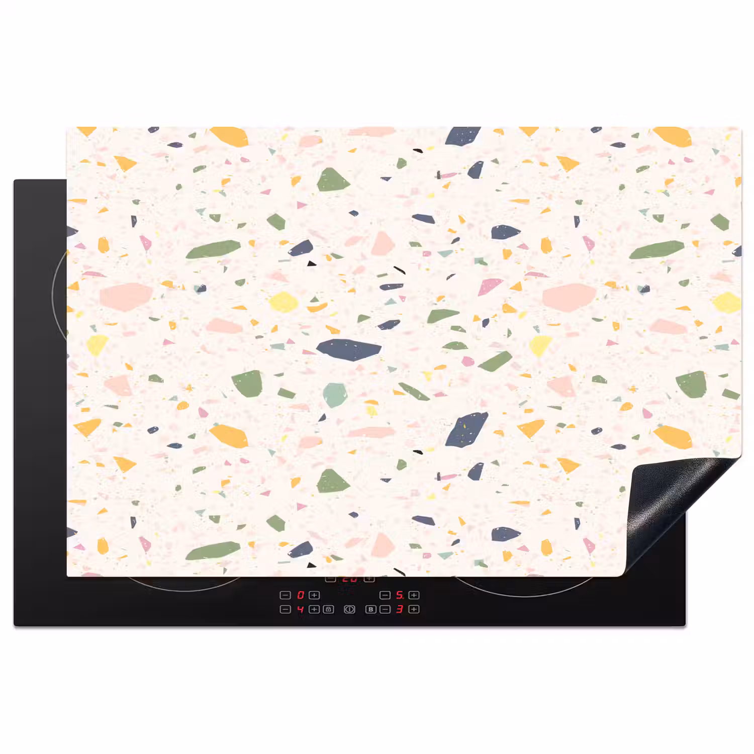 Terrazzo - Patroon - Kleurrijk - Festival Inductie beschermer vinyl 3mm klein 276 -3d