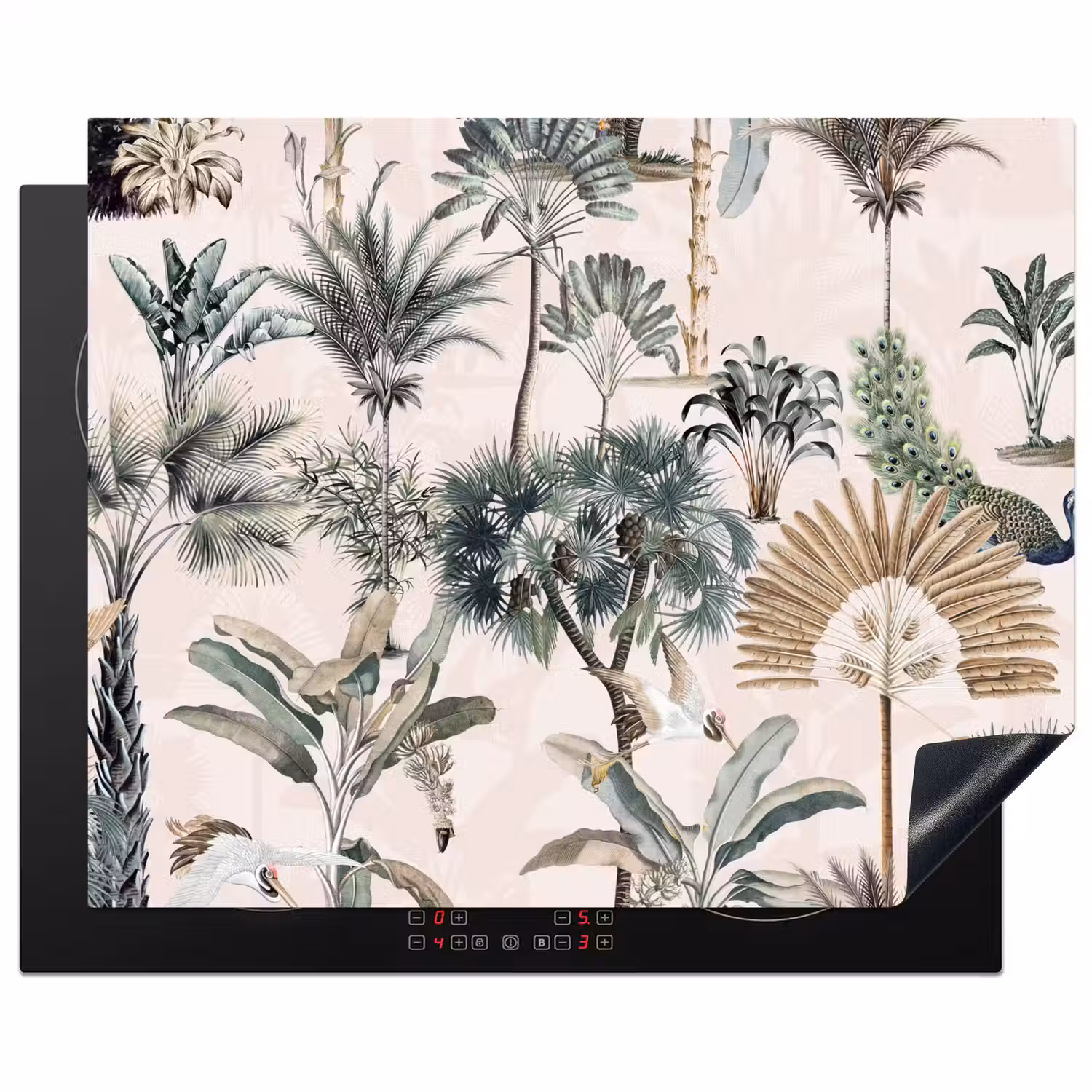 Inductie afdekplaat - Vintage - Jungle - Dieren - Natuur - Inductie beschermer Inductie beschermer vinyl 3mm groot -3d