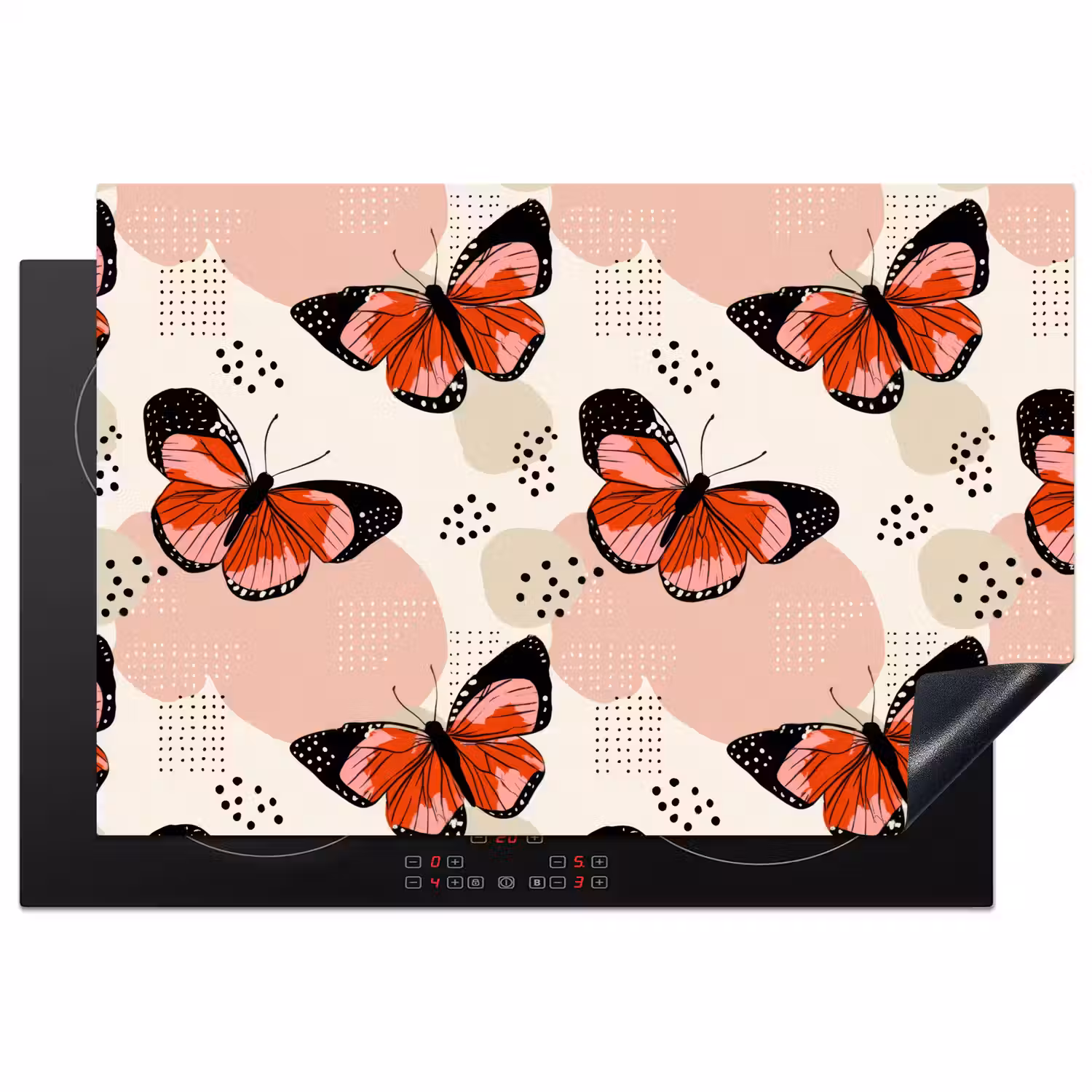 Vlinders - Retro - Kleurrijk Inductie beschermer vinyl 3mm klein 276 -3d