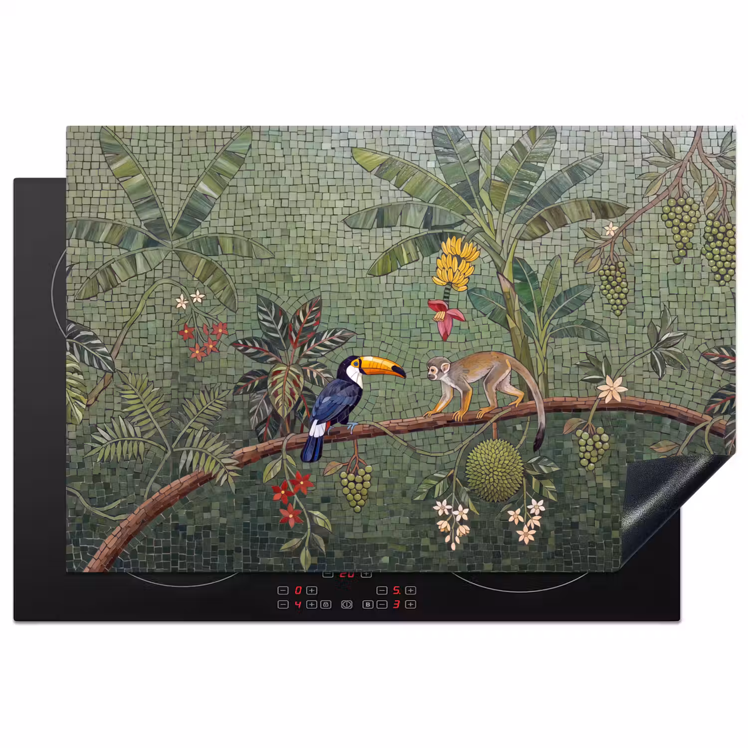 Vogel - Dier - Jungle - Mozaïek - Natuur Inductie beschermer vinyl 3mm klein -3d