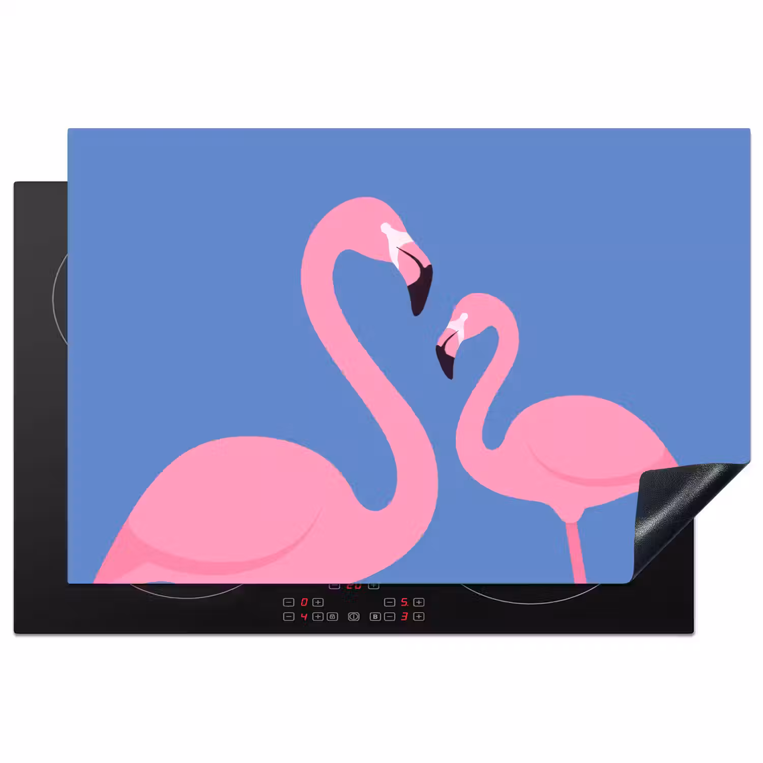 Vogel - Paar - Dieren - Modern - Roze Inductie beschermer vinyl 3mm klein -3d