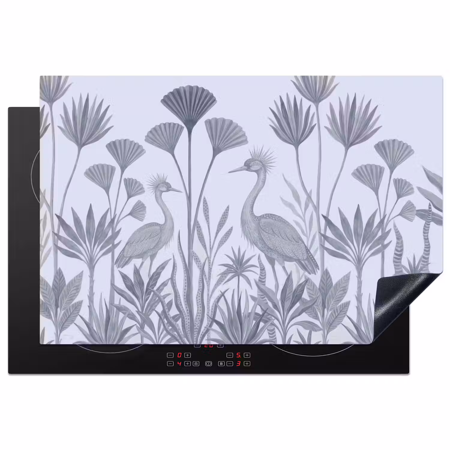 Vogel - Tropisch - Illustratie - Blauwgrijs - Natuur Inductie beschermer vinyl 3mm klein -3d