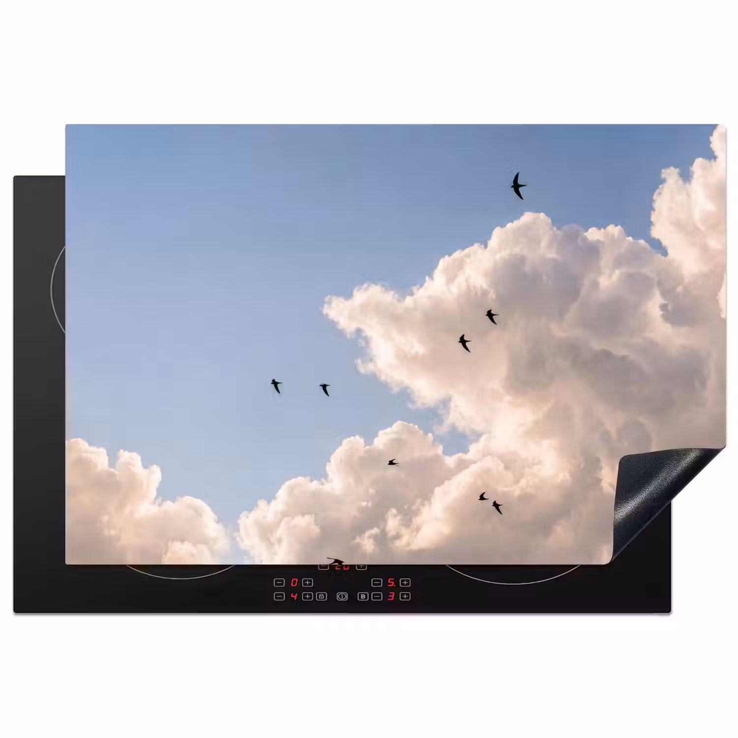 Vogel - Vlucht - Wolken - Natuur - Blauw Inductie beschermer vinyl 3mm klein -3d
