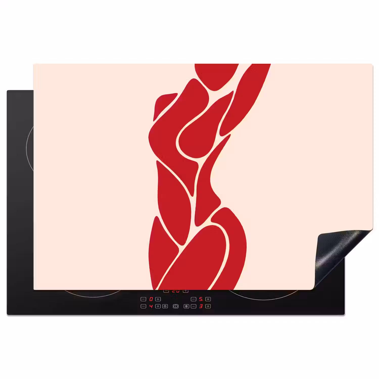 Vrouw - Figuur - Abstract - Modern - Rood Inductie beschermer vinyl 3mm klein -3d