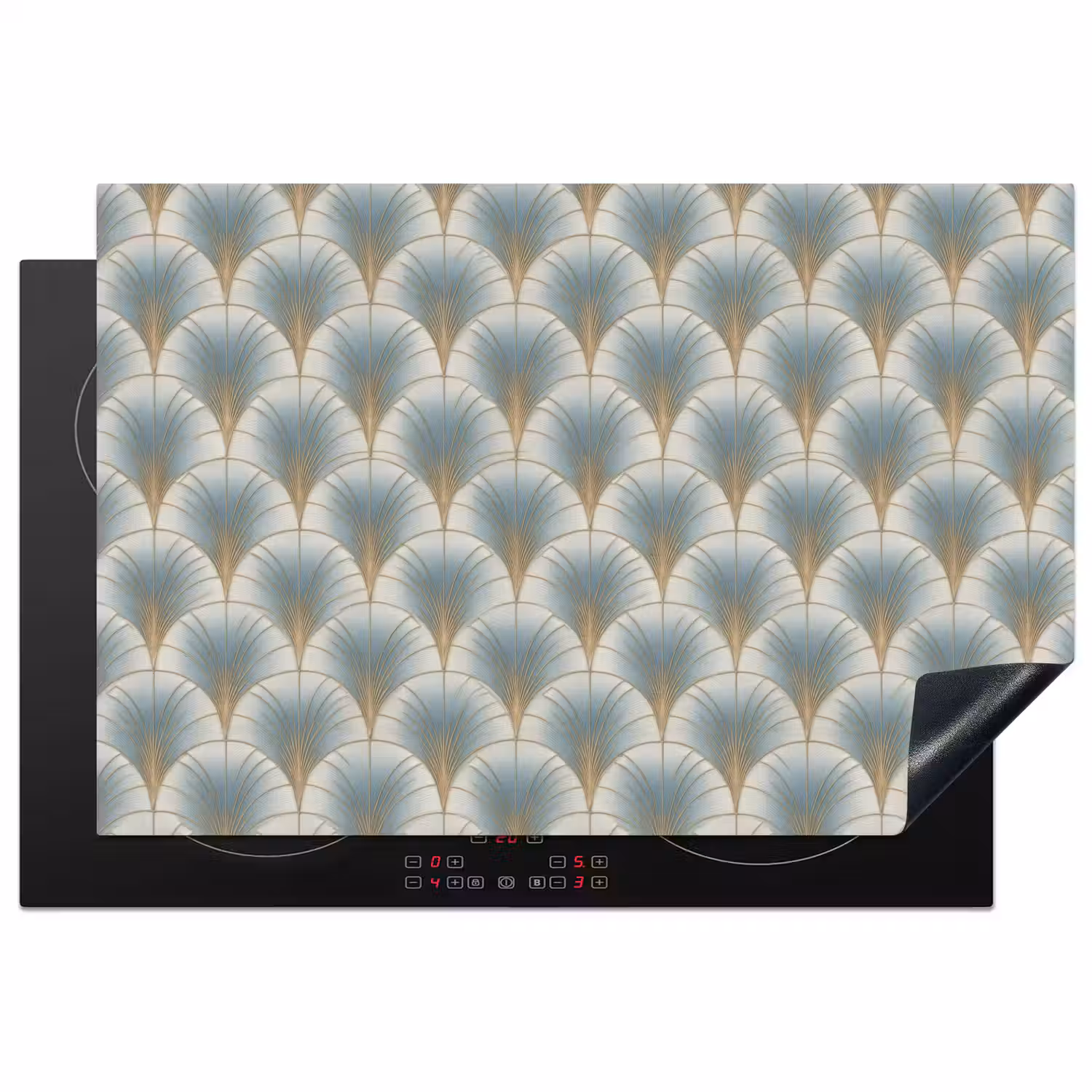 Waaier - Klassiek - Blauw Inductie beschermer vinyl 3mm klein 276 -3d