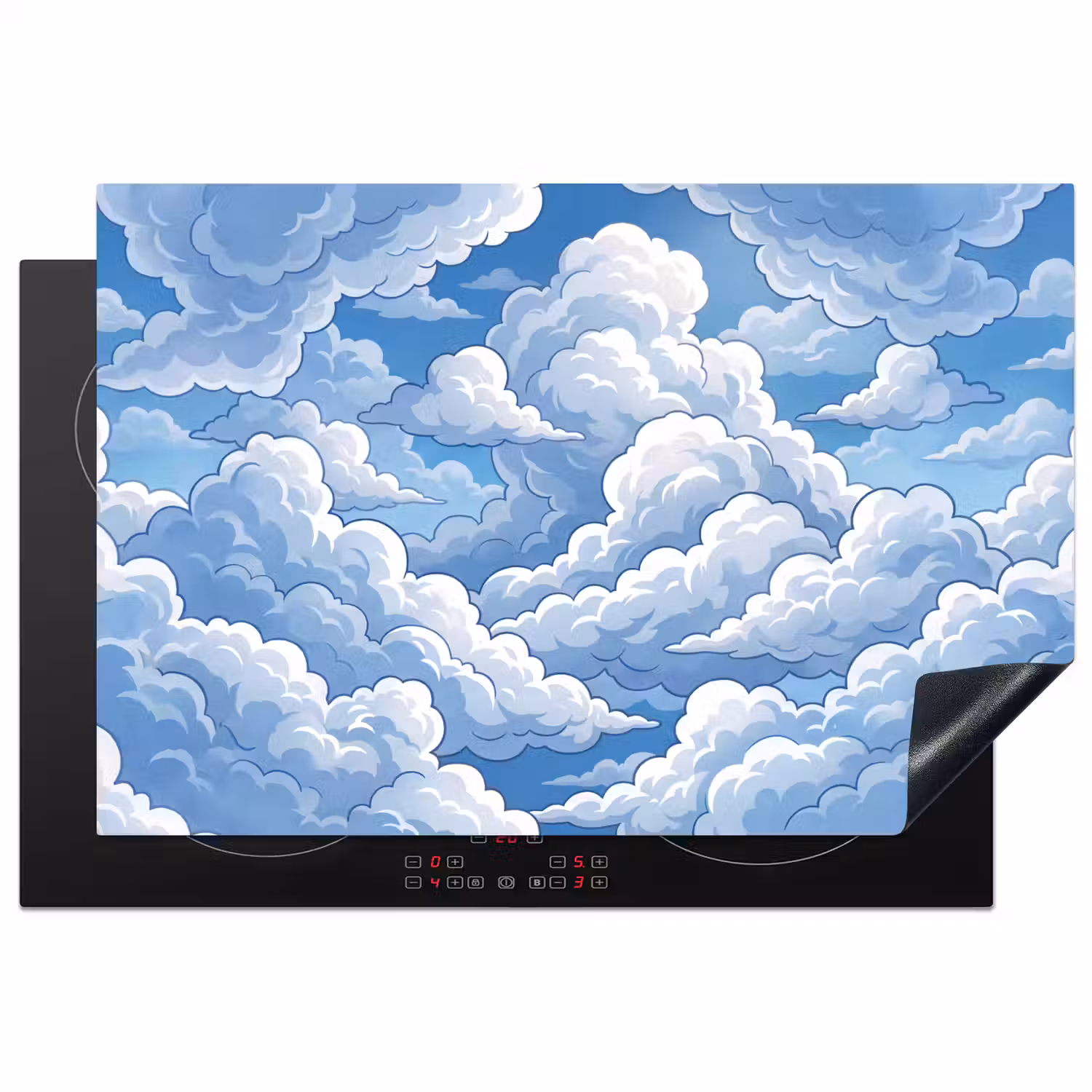 Wolken - Hemel - Abstract - Wit Inductie beschermer vinyl 3mm klein -3d
