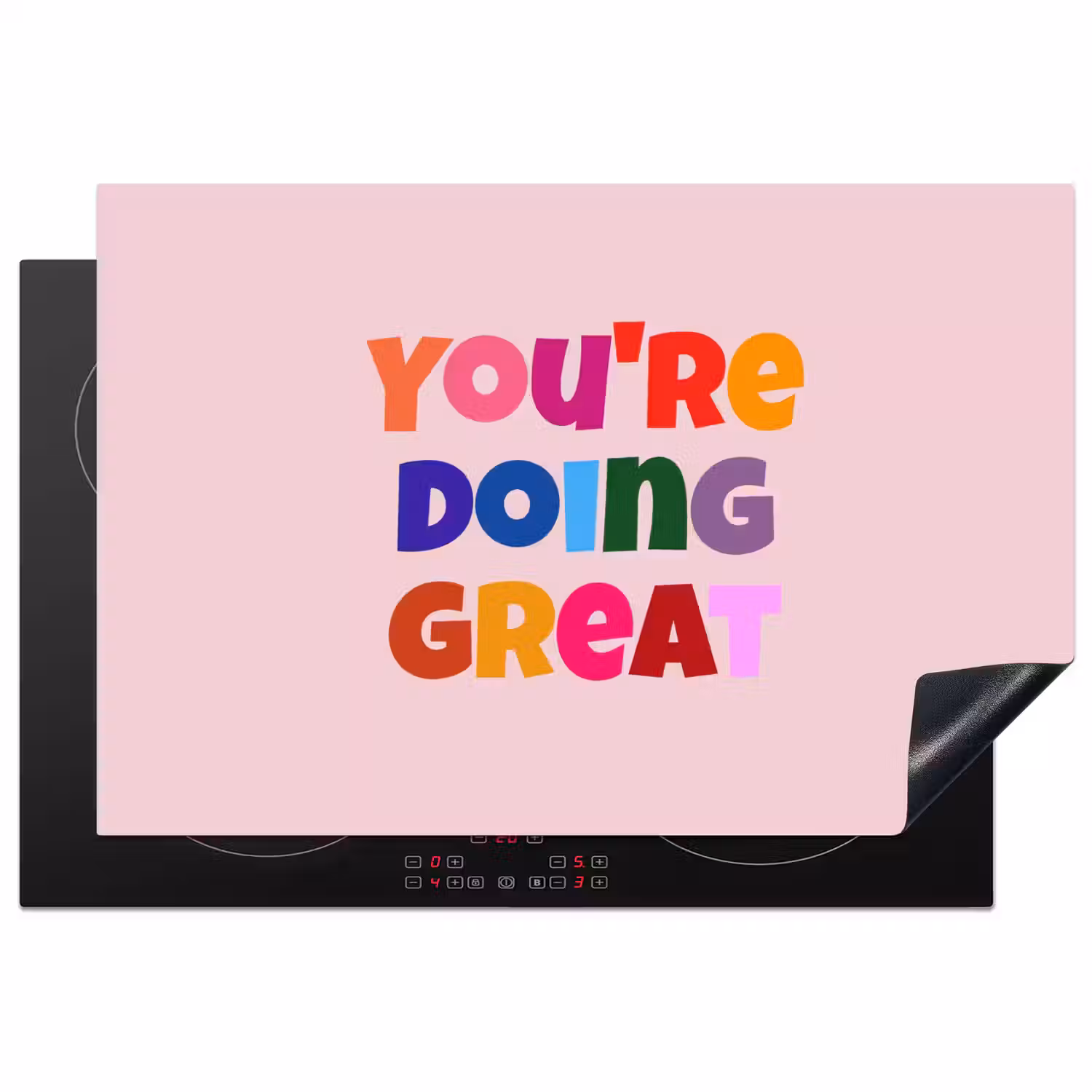 You're doing great - Roze - Kleurrijk Inductie beschermer vinyl 3mm klein -3d