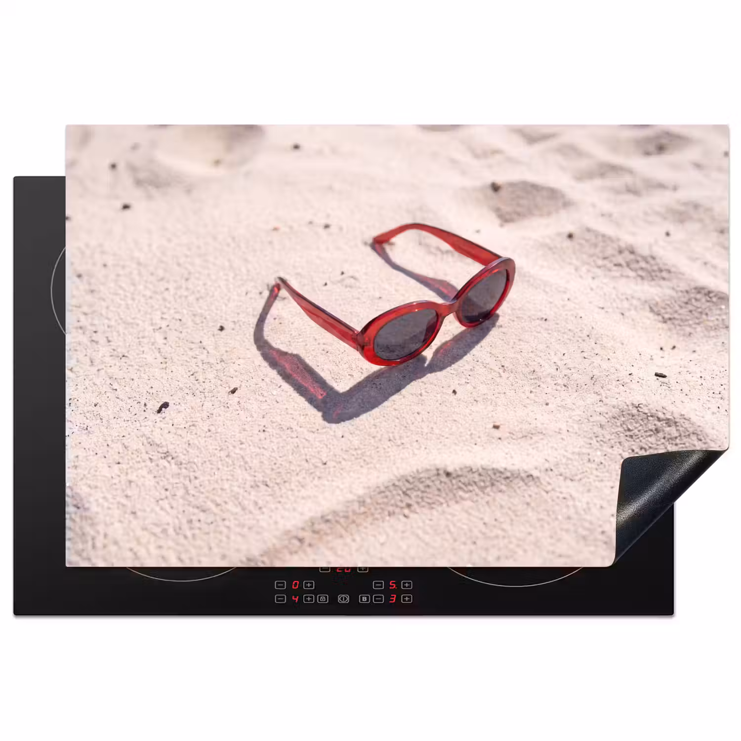 Zonnebril - Strand - Vakantie - Rood Inductie beschermer vinyl 3mm klein -3d