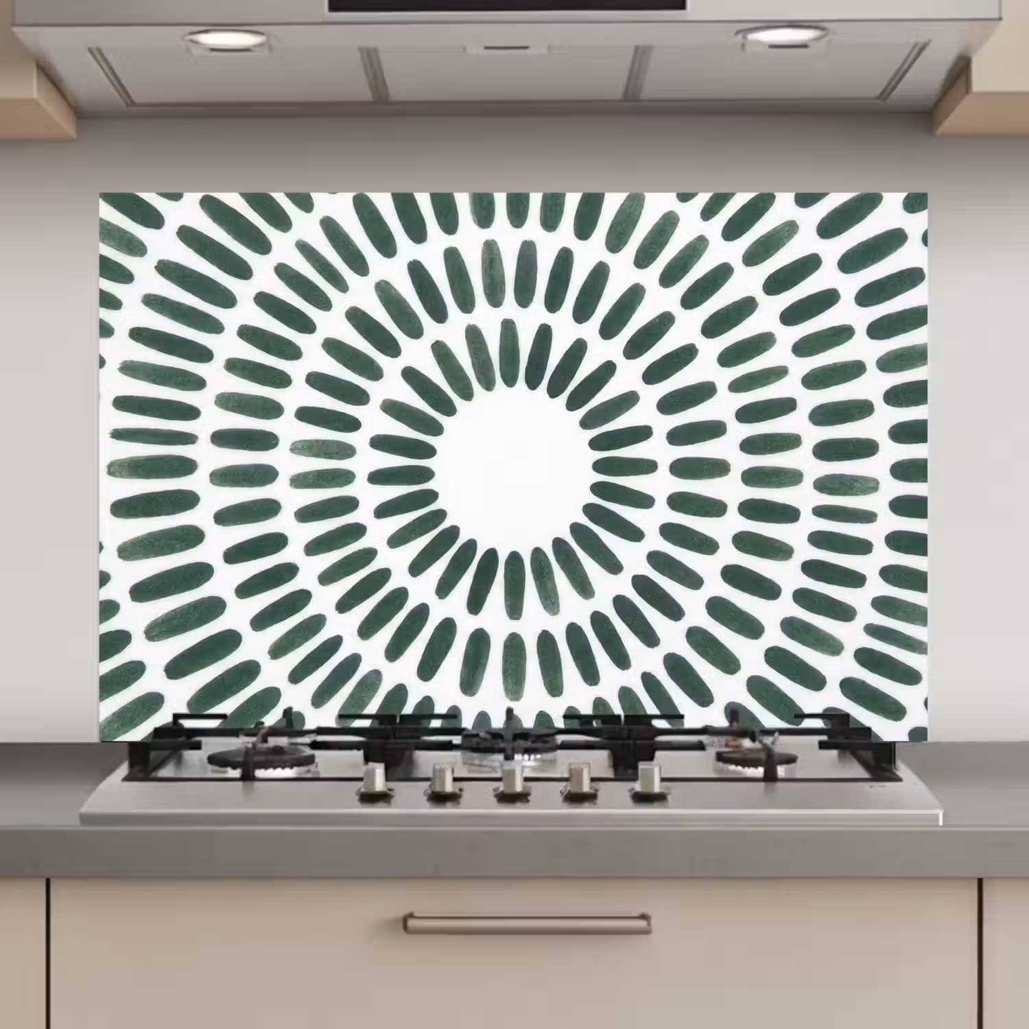 Abstract - Cirkel - Patroon - Modern - Groen keuken achterwand spatscherm klein -3d_website