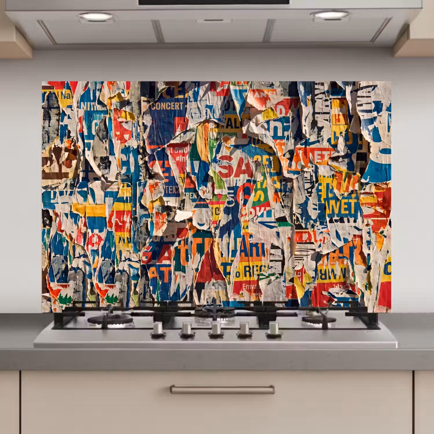 Abstract - Gelaagd papier - Urban - Modern - Kleurrijk keuken achterwand spatscherm klein -3d_website