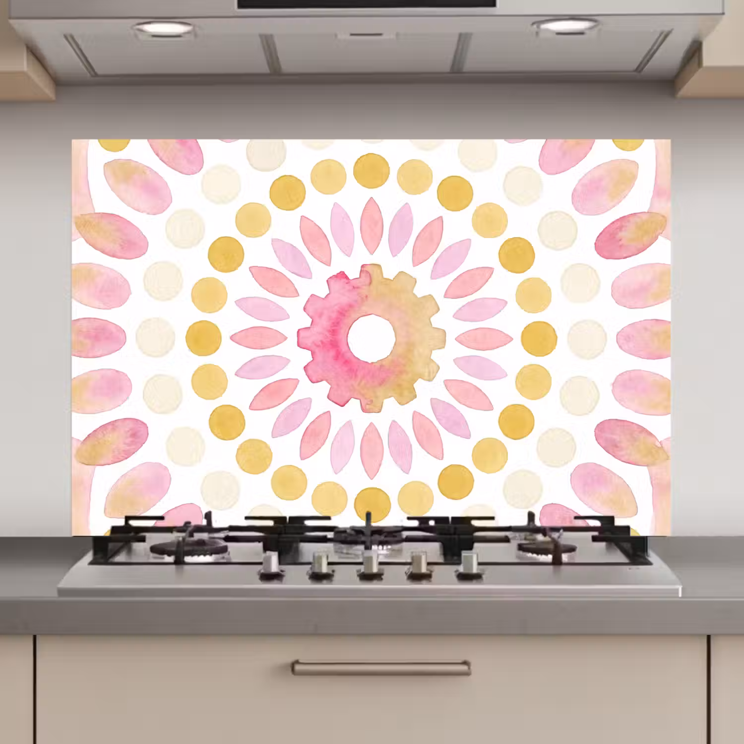 Abstract - Mandala - Kunst - Modern - Roze keuken achterwand spatscherm klein -3d_website