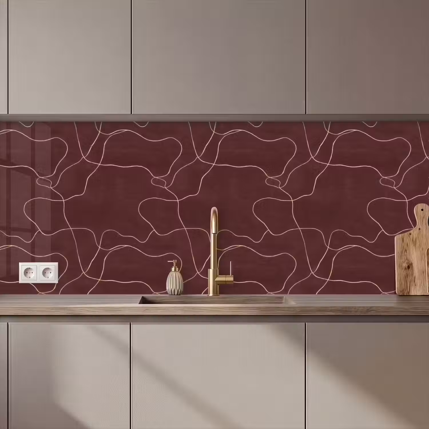 Abstract - Modern - Bruin keuken achterwand 2 middel 871 zz_3dshopping