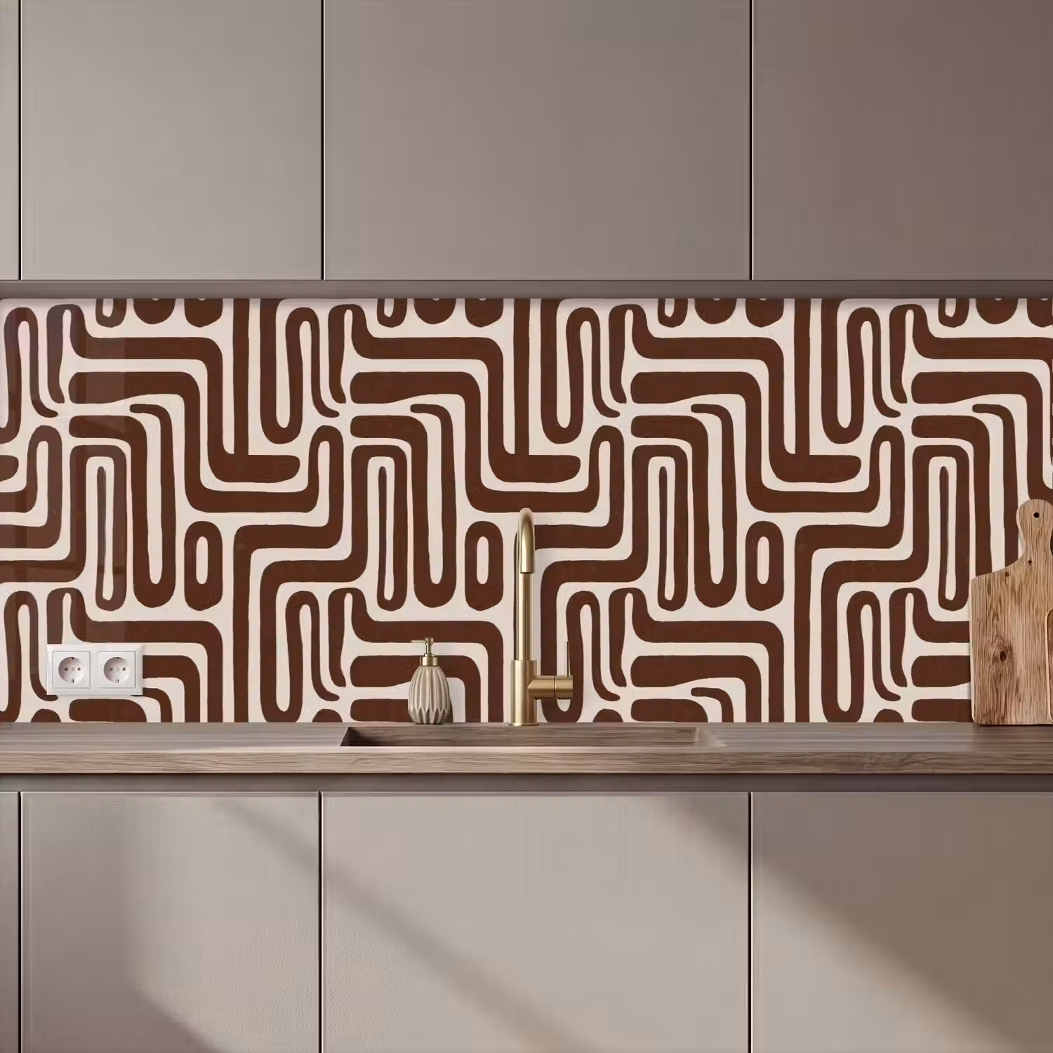 Abstract - Patroon - Bruin keuken achterwand 2 middel 871 zz_3dshopping