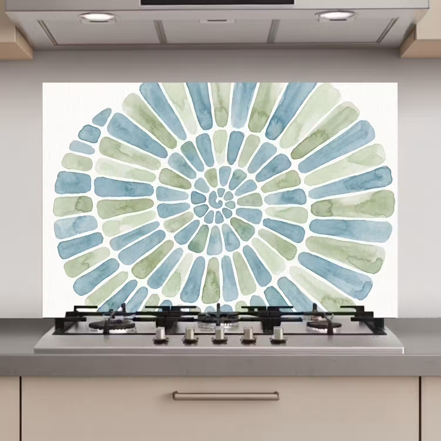 Abstract - Spiraal - Patroon - Modern - Blauw-Groen keuken achterwand spatscherm klein -3d_website