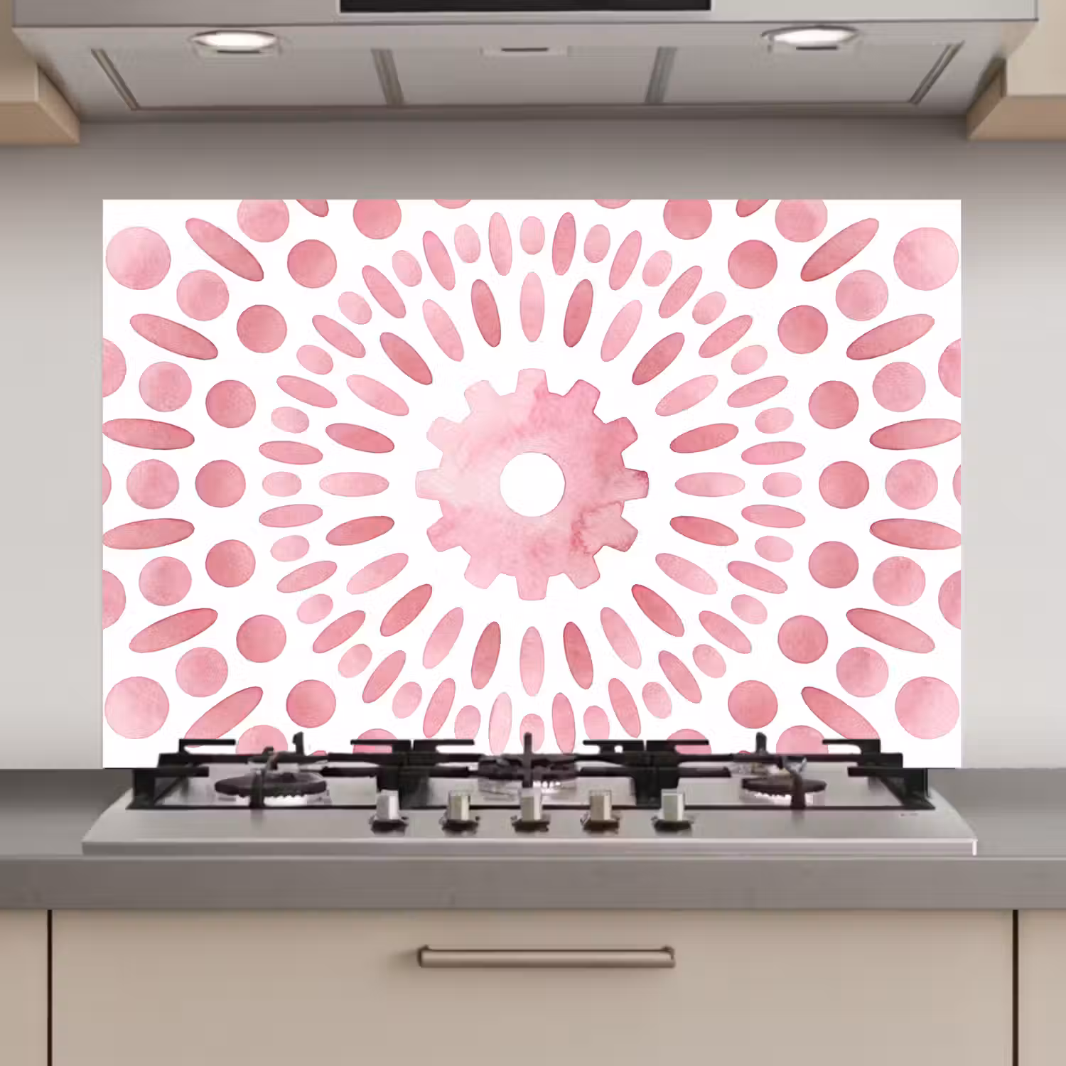 Abstract - Vormen - Patroon - Aquarel - Roze keuken achterwand spatscherm klein -3d_website