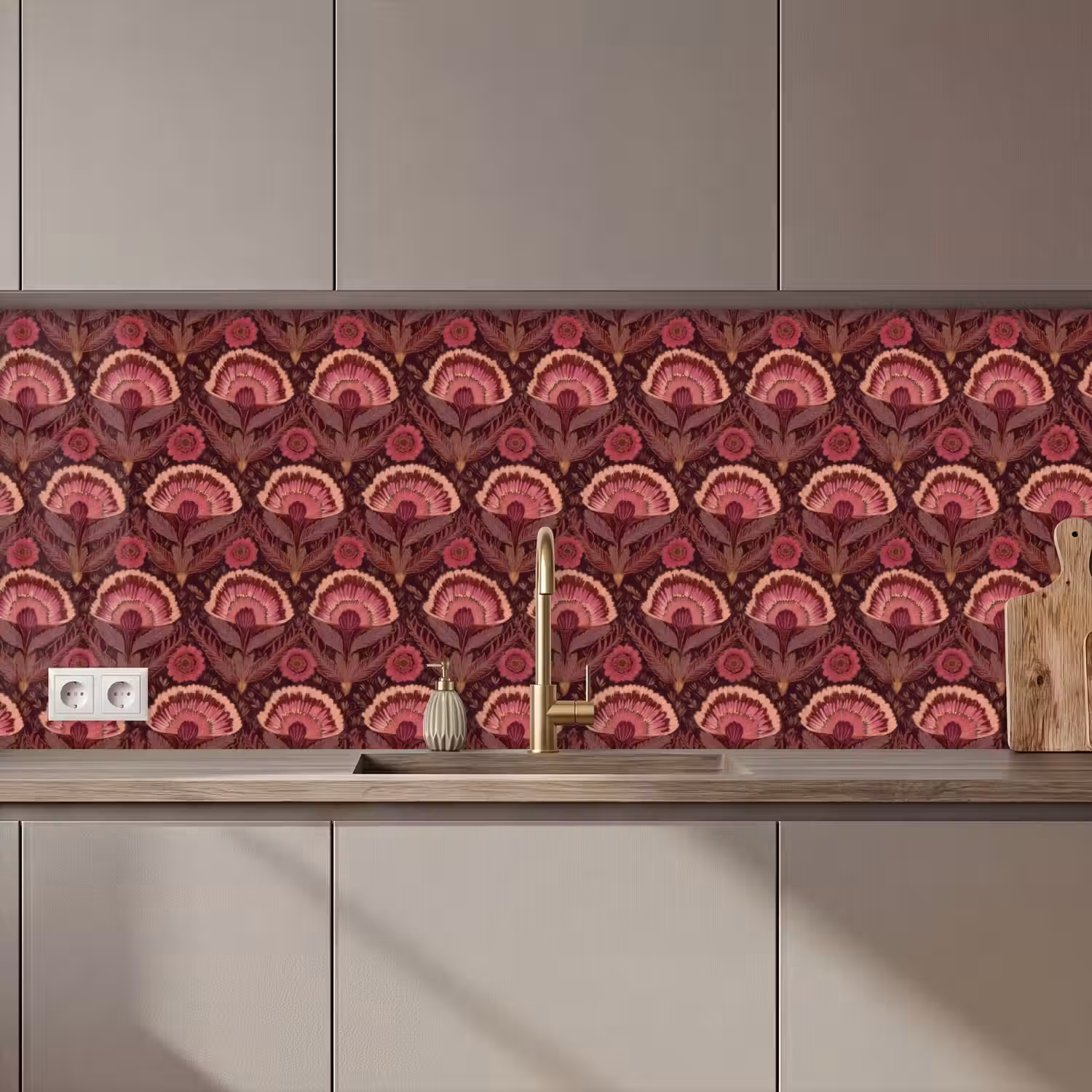 Antiek - Bloemen - Kleurrijk keuken achterwand 2 middel 871 zz_3dshopping
