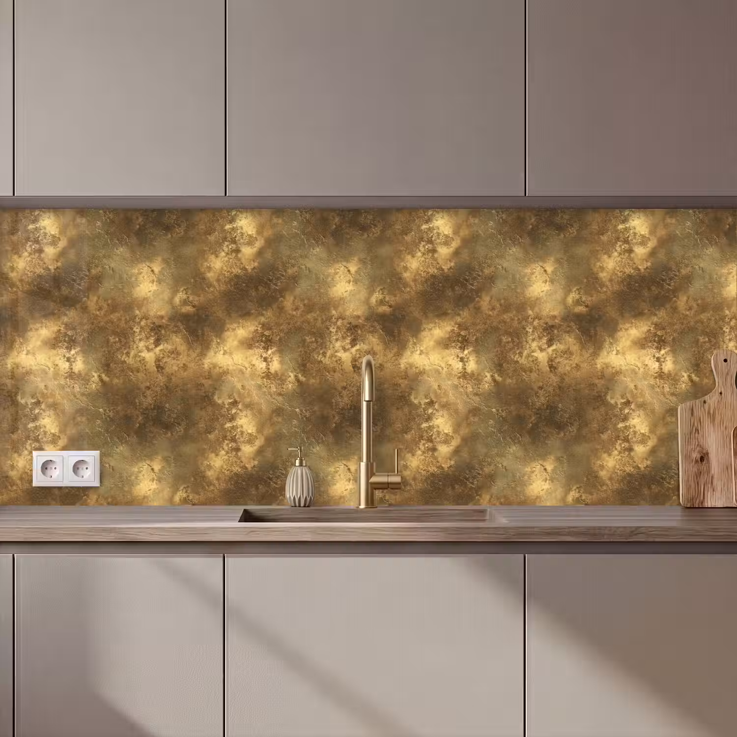 Antiek - Metaallook - Goud keuken achterwand 2 middel 871 zz_3dshopping