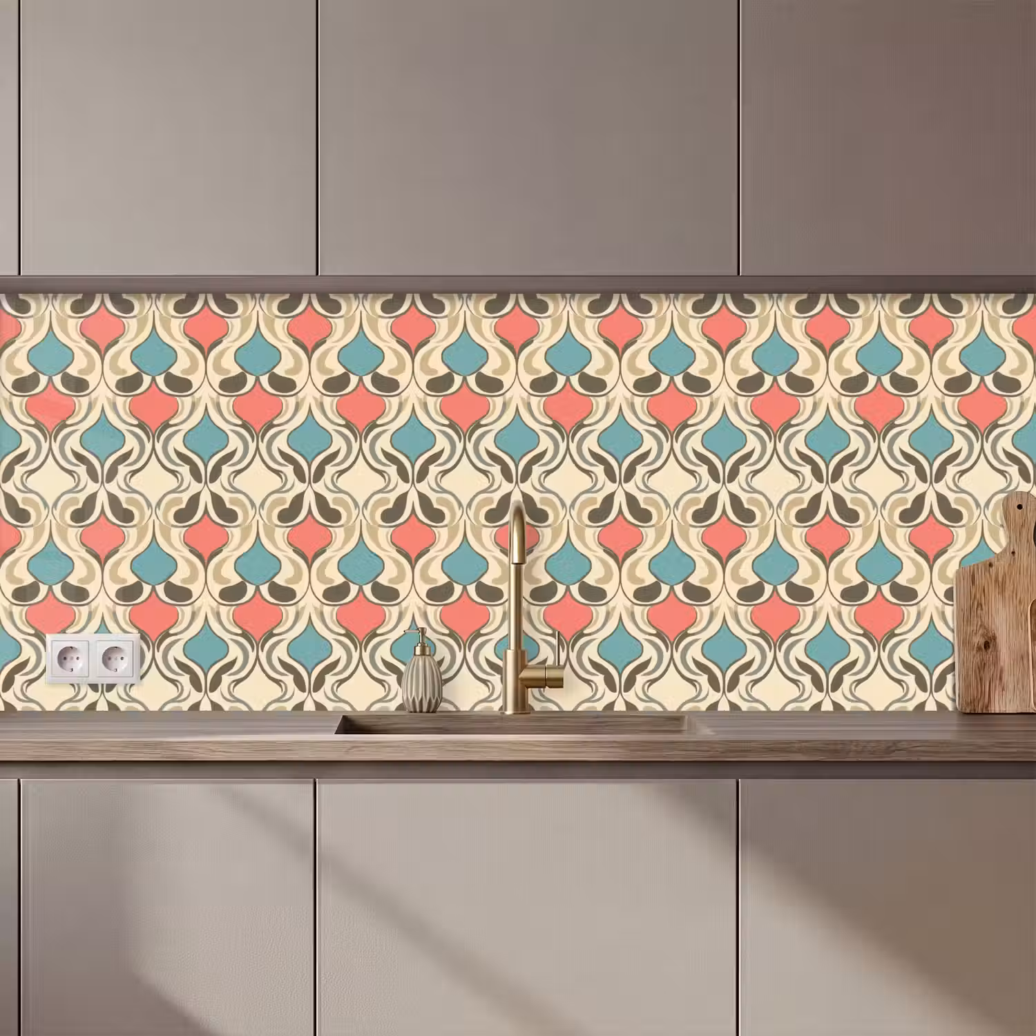 Barok - Retro - Kleurrijk keuken achterwand 2 middel 871 zz_3dshopping