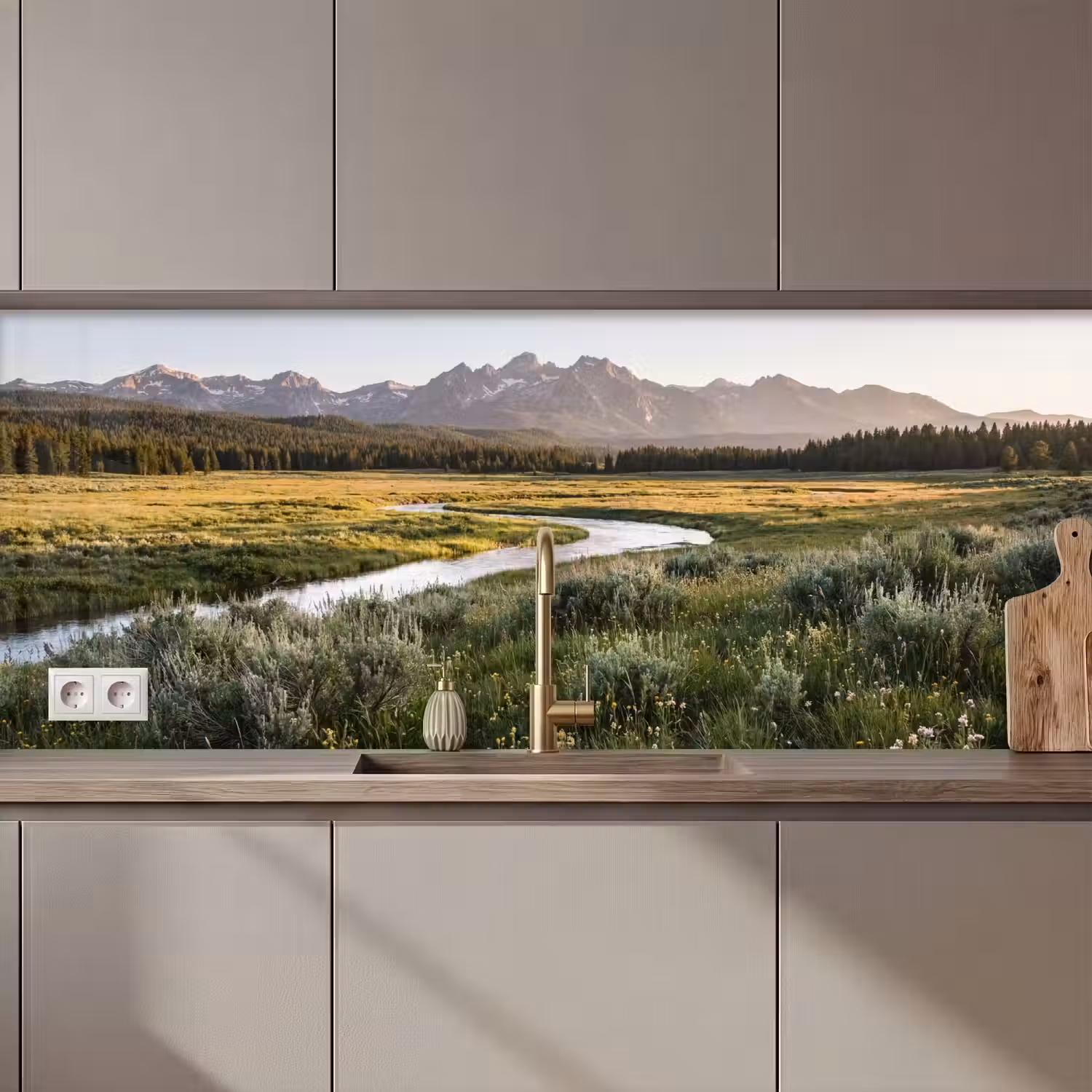 Berglandschap - Rivier - Bos keuken achterwand 2 middel zz_3dshopping