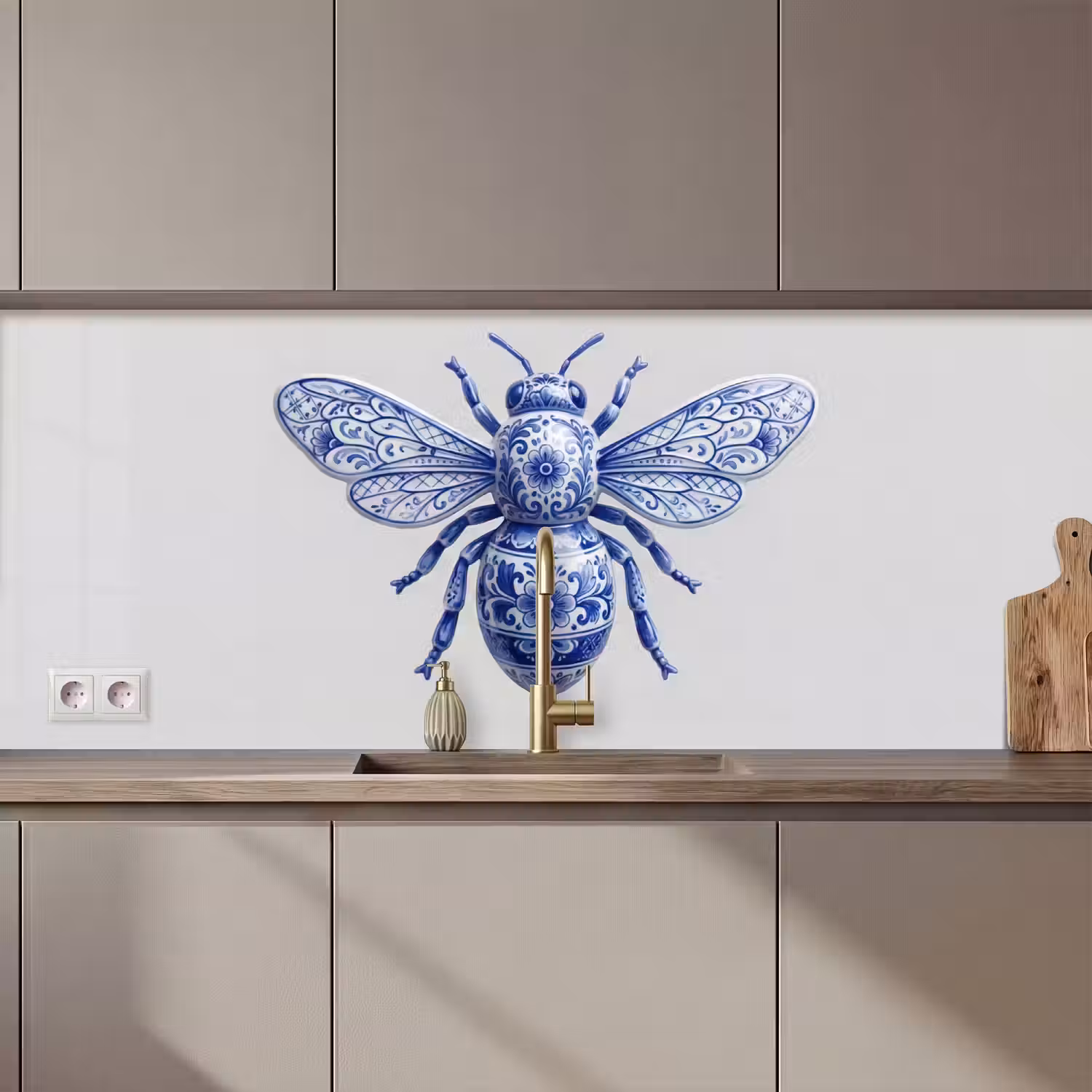 Bij - Modern - Delfts - Blauw keuken achterwand 2 middel zz_3dshopping
