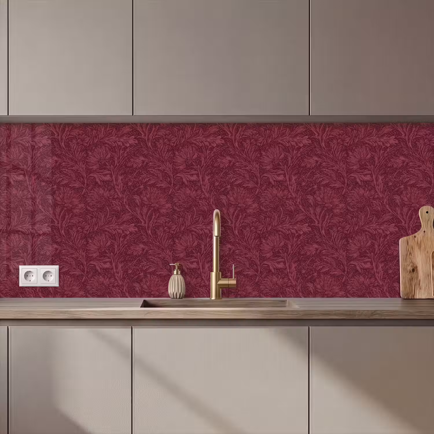Bladeren - Patroon - Paars keuken achterwand 2 middel 871 zz_3dshopping