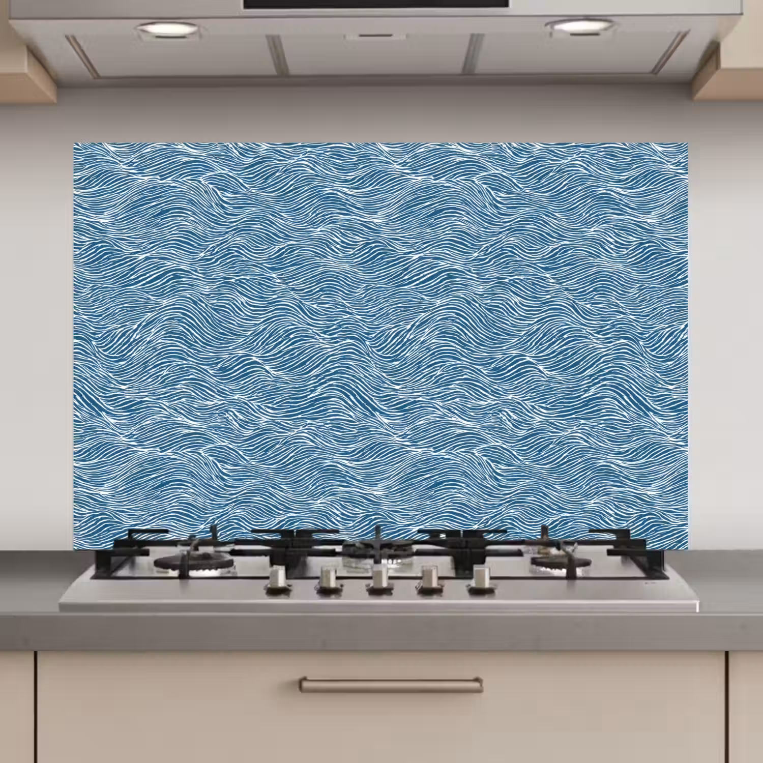 Blauw - Wit - Golven - Getekend - Textuur keuken achterwand spatscherm klein 900 -3d_website