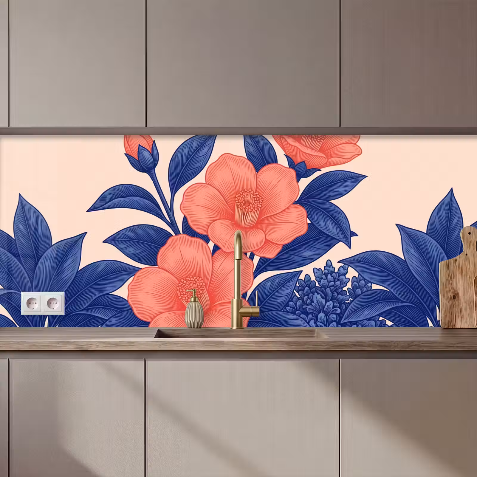 Keuken achterwand - Bloemen - Bladeren - Botanisch - Bloemen - Bladeren - Botanisch keuken achterwand 2 middel zz_3dshopping