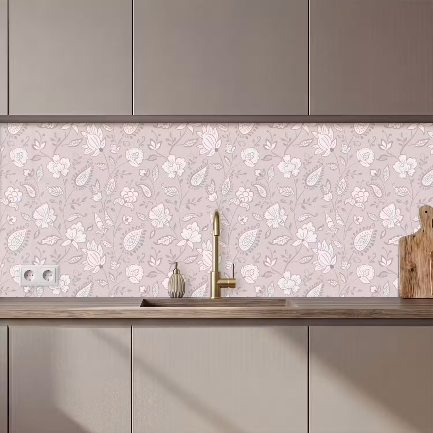 Bloemen - Getekend - Lavendel keuken achterwand 2 middel 871 zz_3dshopping