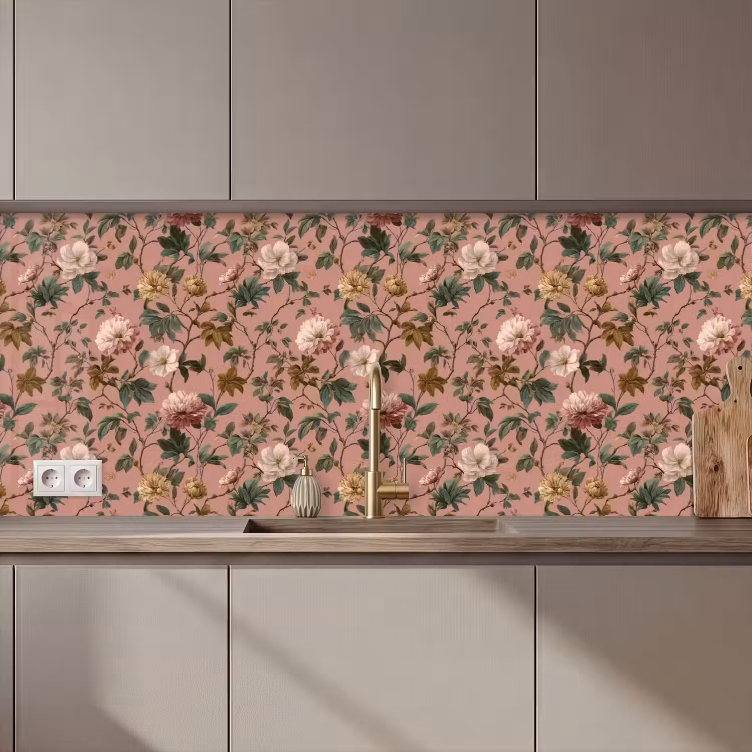 Bloemen - Klassiek - Roze keuken achterwand 2 middel 871 zz_3dshopping