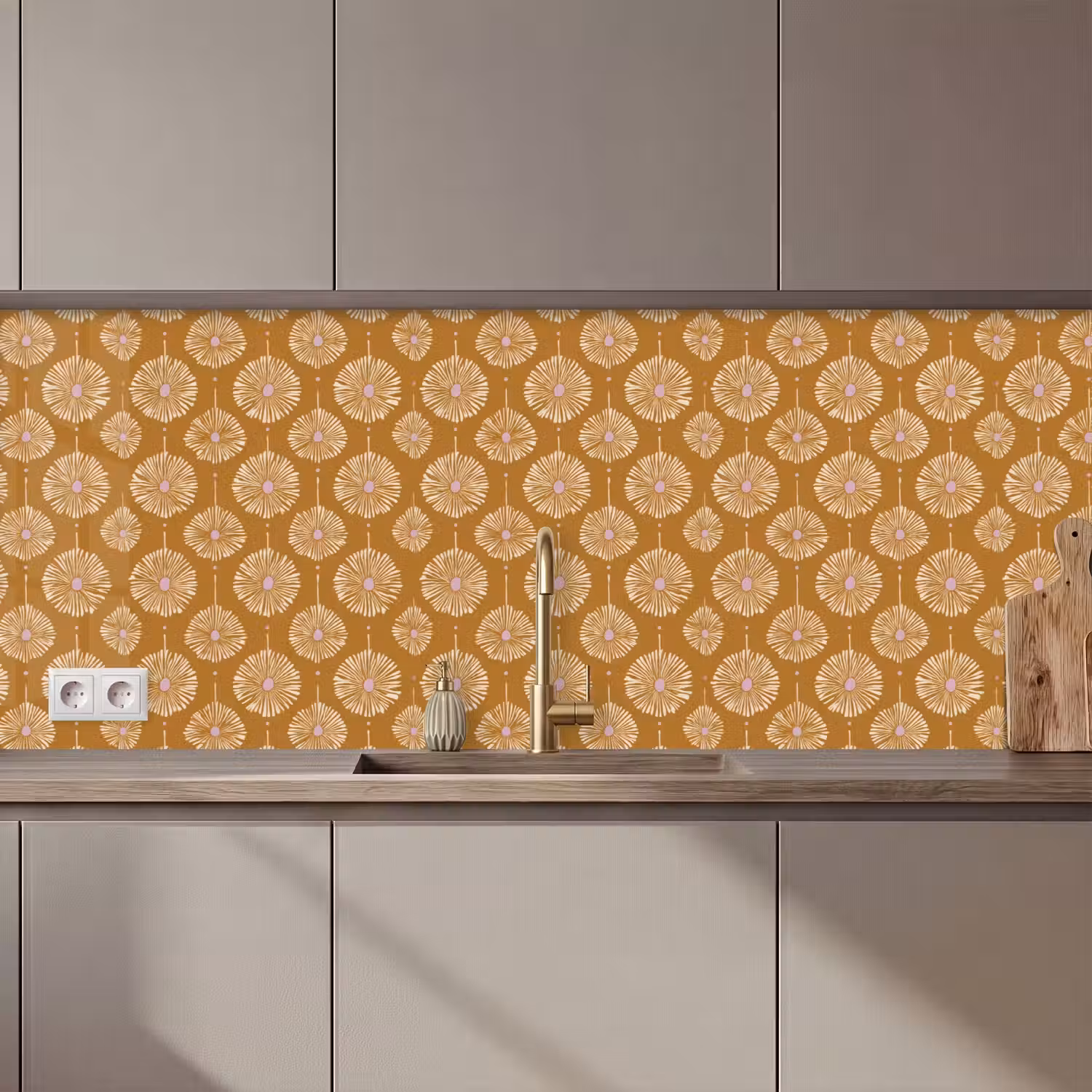 Bloemen - Modern - Oker keuken achterwand 2 middel 871 zz_3dshopping