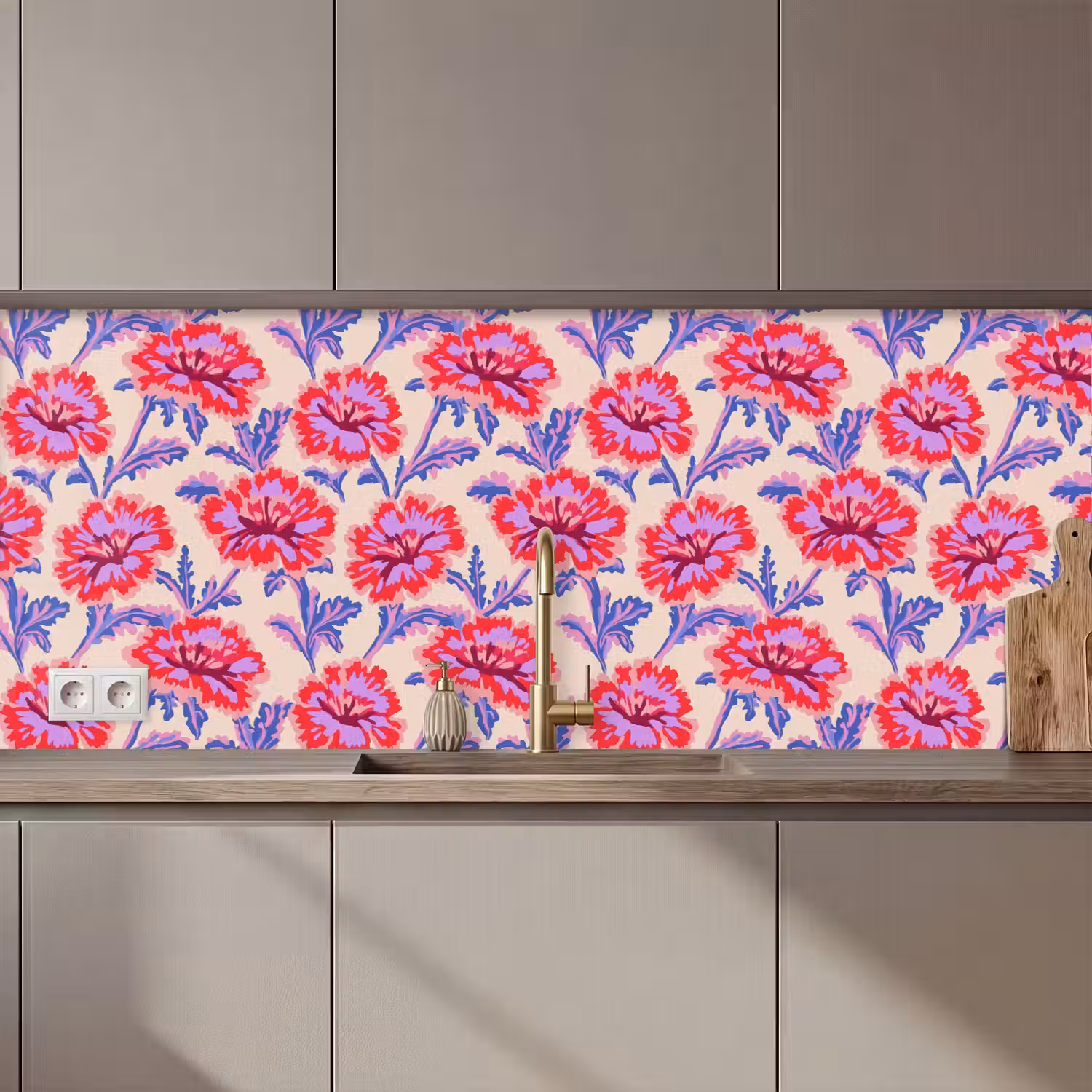 Bloemen - Patroon - Meerkleurig keuken achterwand 2 middel 871 zz_3dshopping