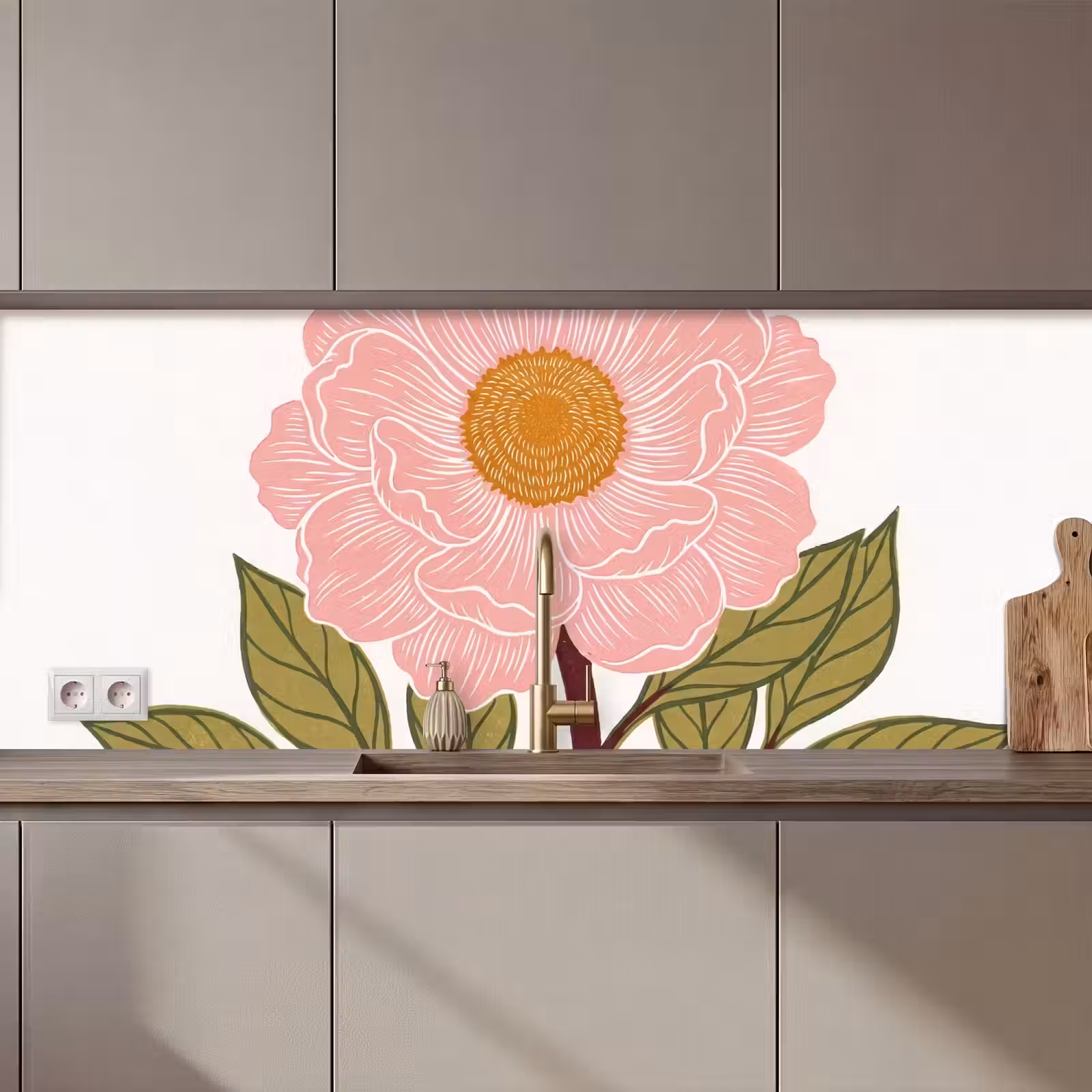 Keuken achterwand - Bloemen - Roze - Illustratie - Bloemen - Roze - Illustratie keuken achterwand 2 middel zz_3dshopping