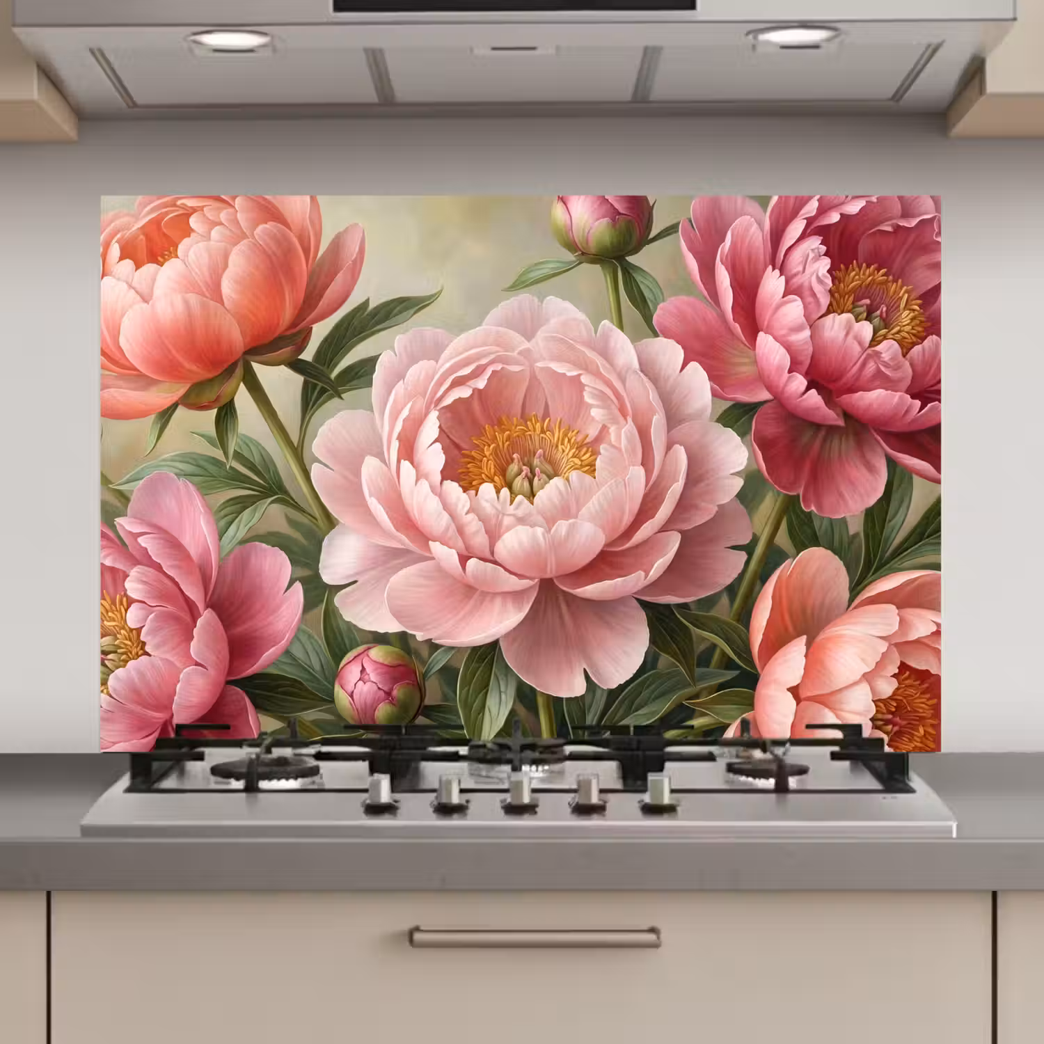 Bloemen - Roze - Klassiek - Gedetailleerd - Natuur keuken achterwand spatscherm klein -3d_website
