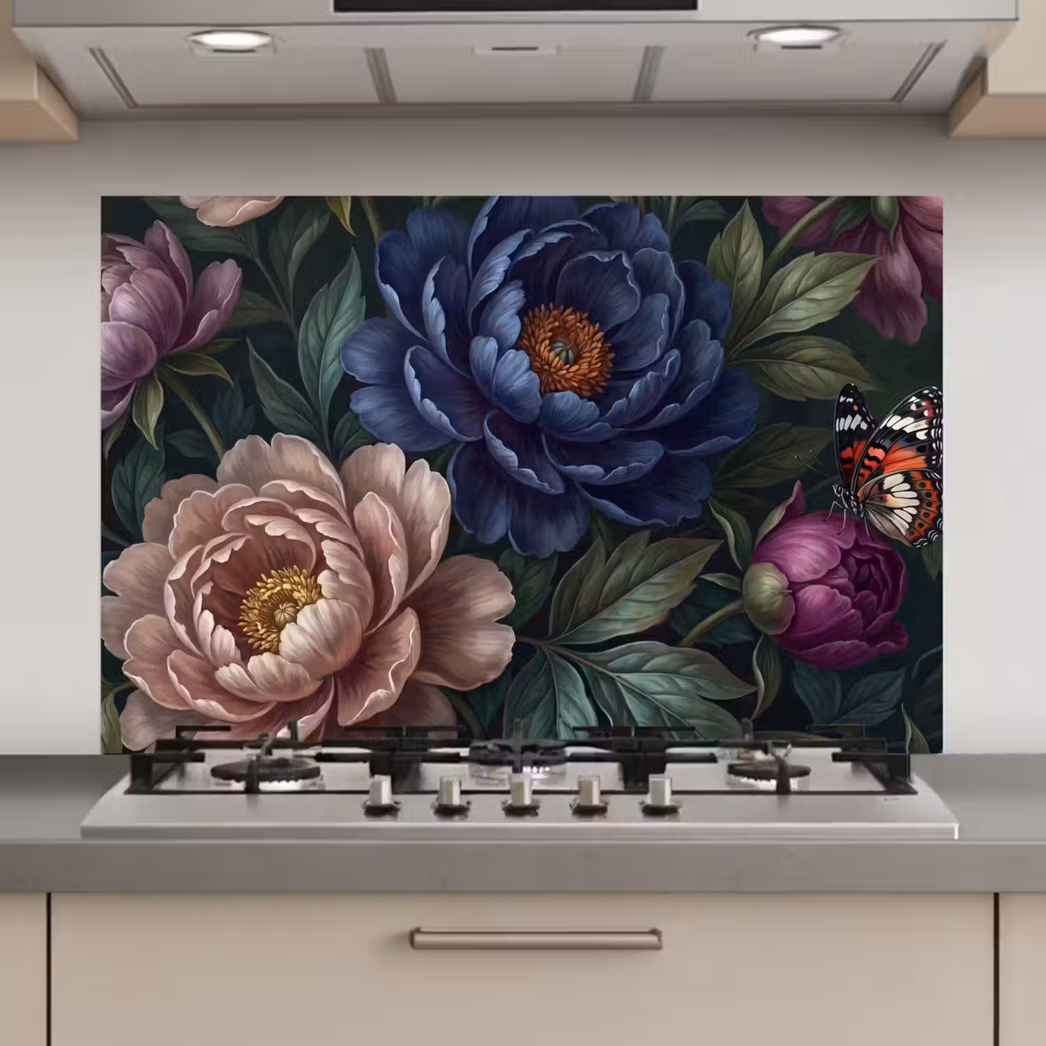 Bloemen - Vlinder - Natuur - Modern - Paars keuken achterwand spatscherm klein -3d_website
